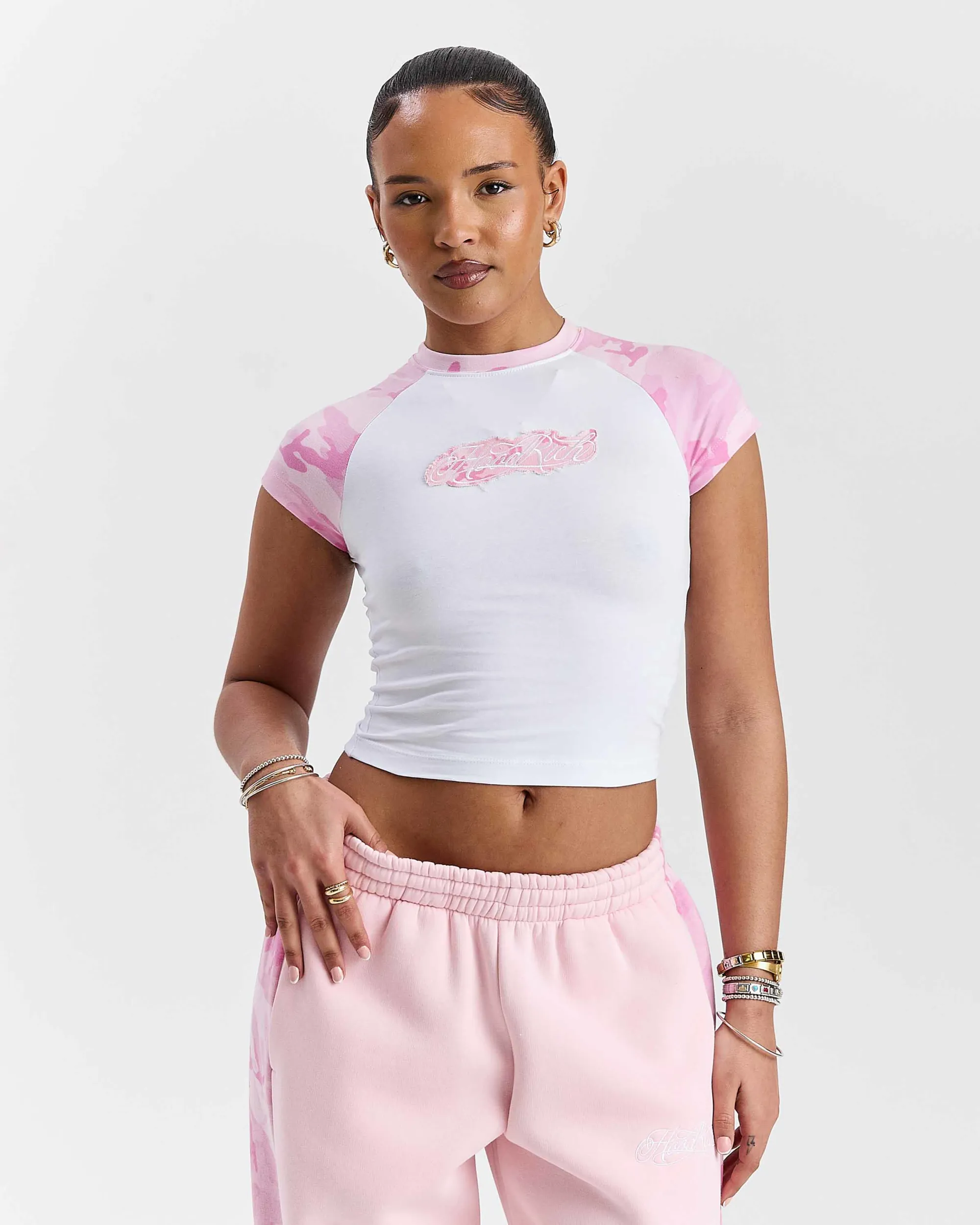 Hoodrich Field Camo T-Shirt - White - Womens