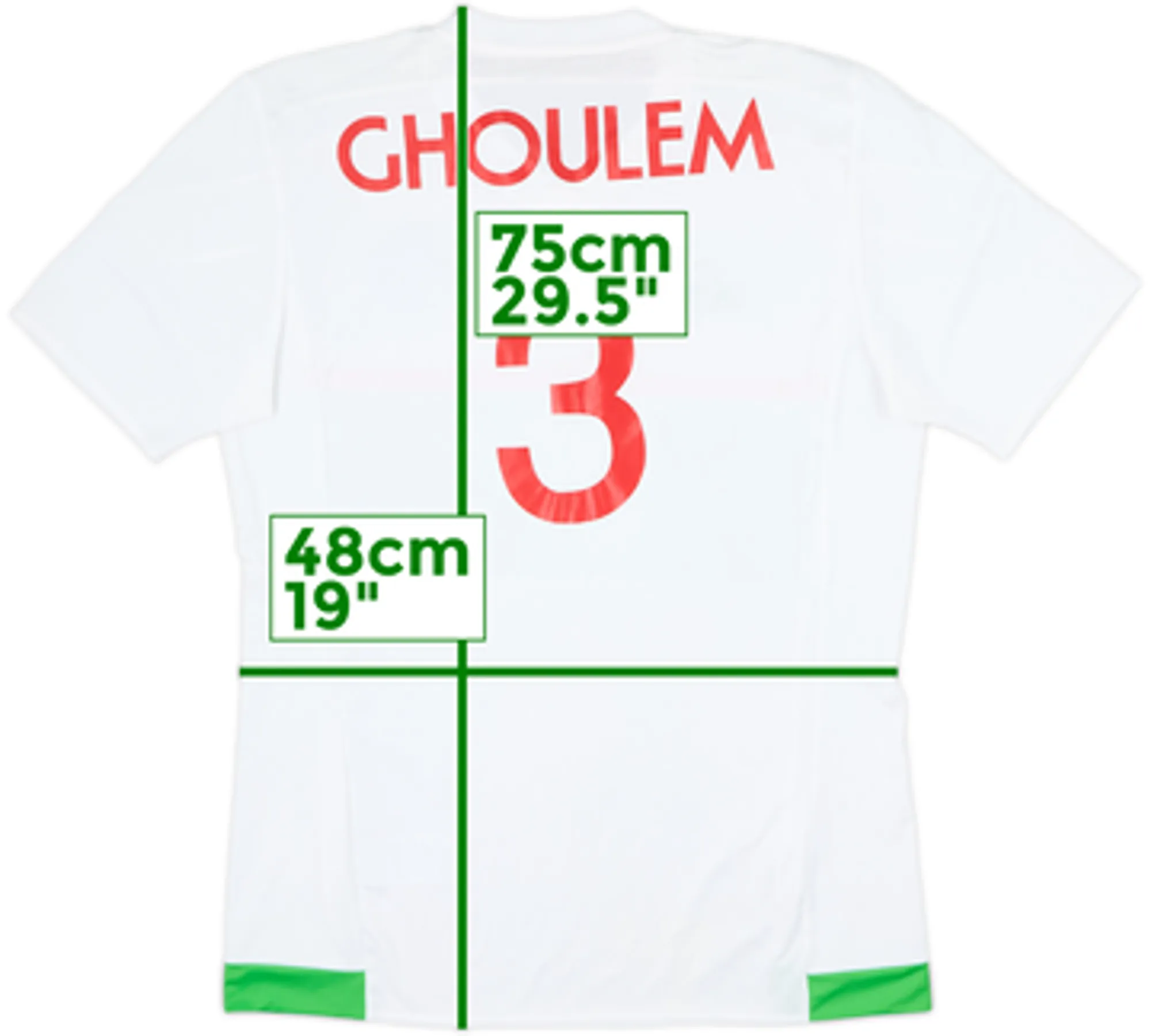 2016-17 Algeria Home Shirt Ghoulem #3 - 8/10 - (M)