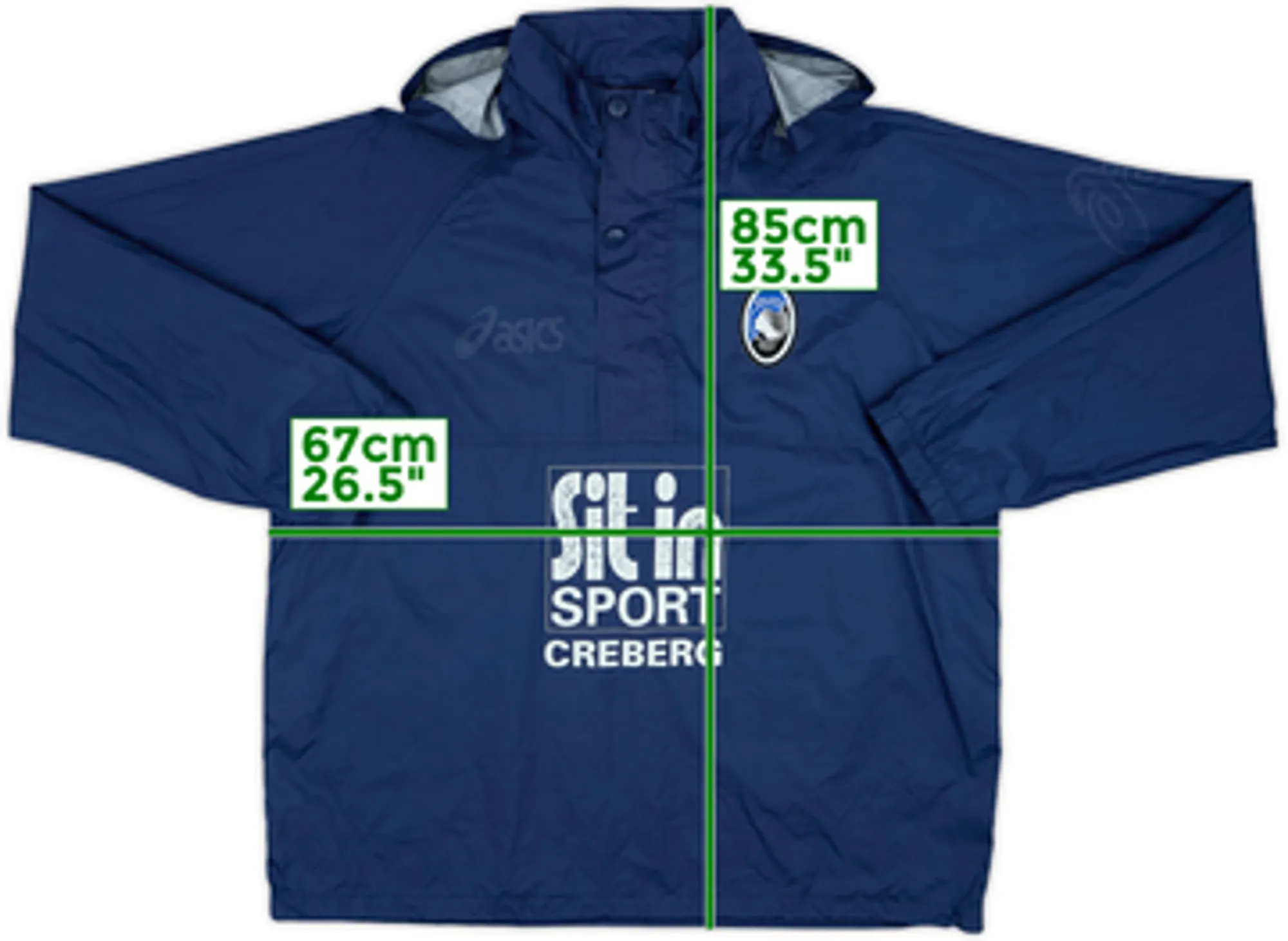 2002-03 Atalanta Asics 1/4 Zip Rain Jacket - 5/10 - (L)