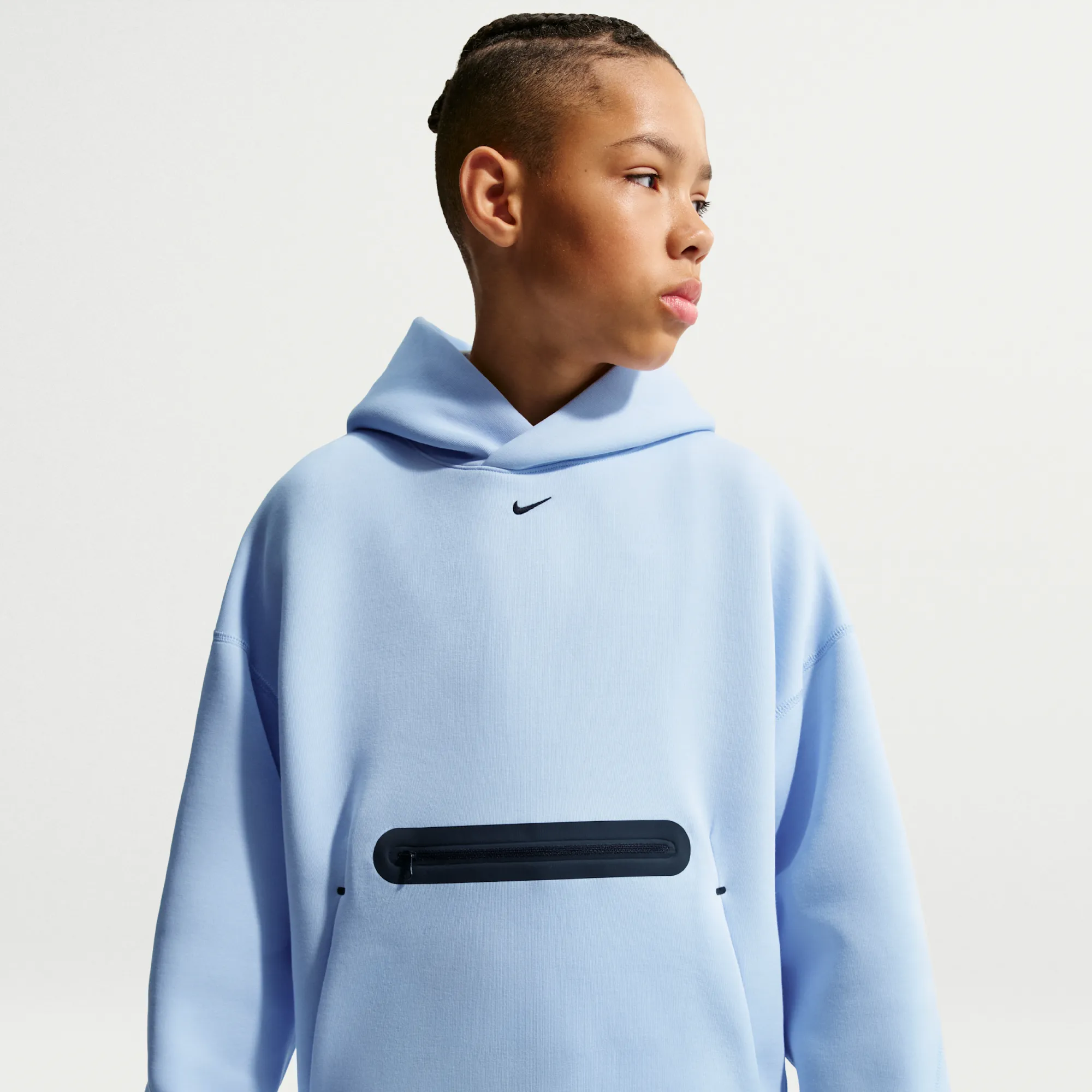 Nike Tech Oversized Pullover Hoodie - Blue - Fleece
