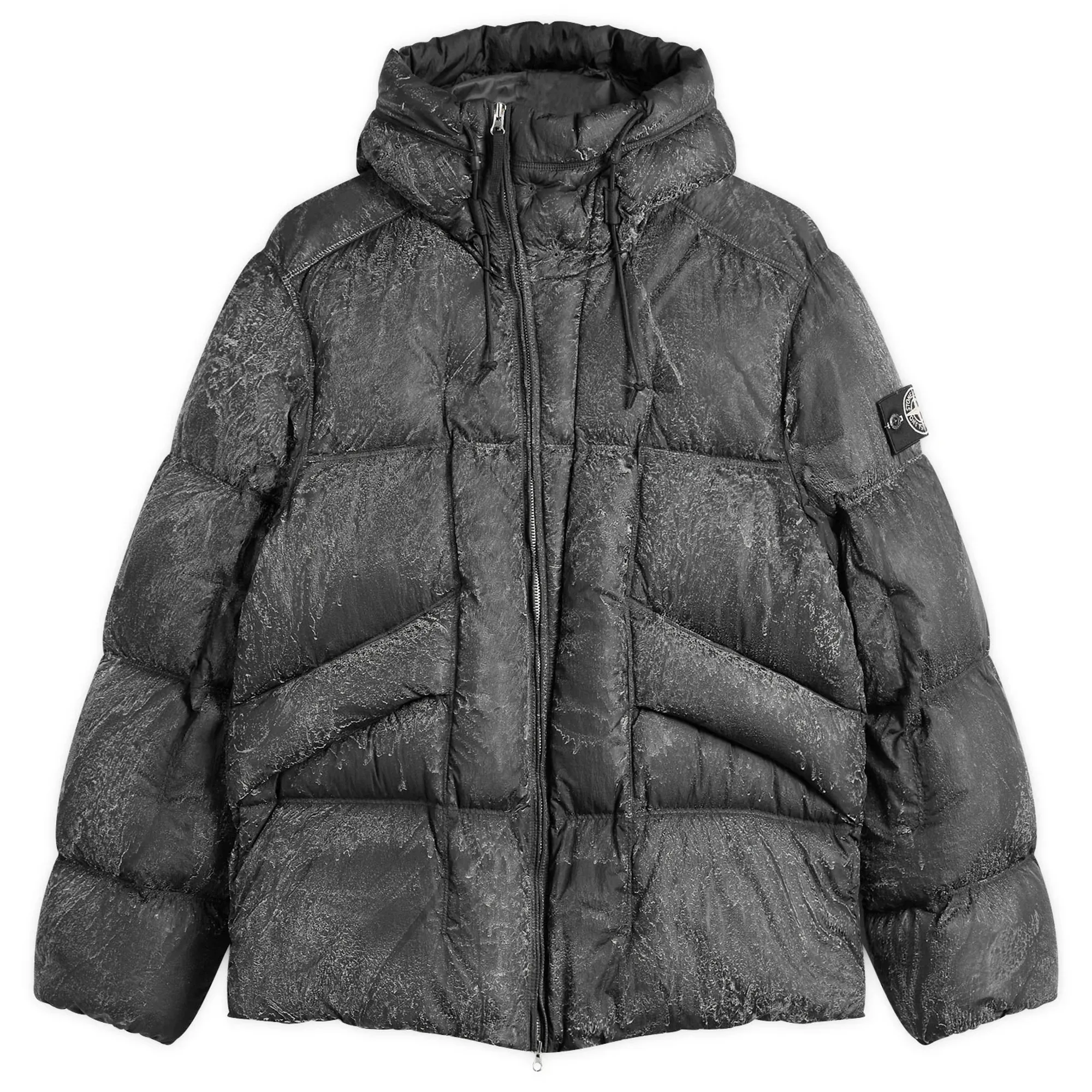 Stone Island Men's Tela Hand Sprayed Reflective Down Jacket Black