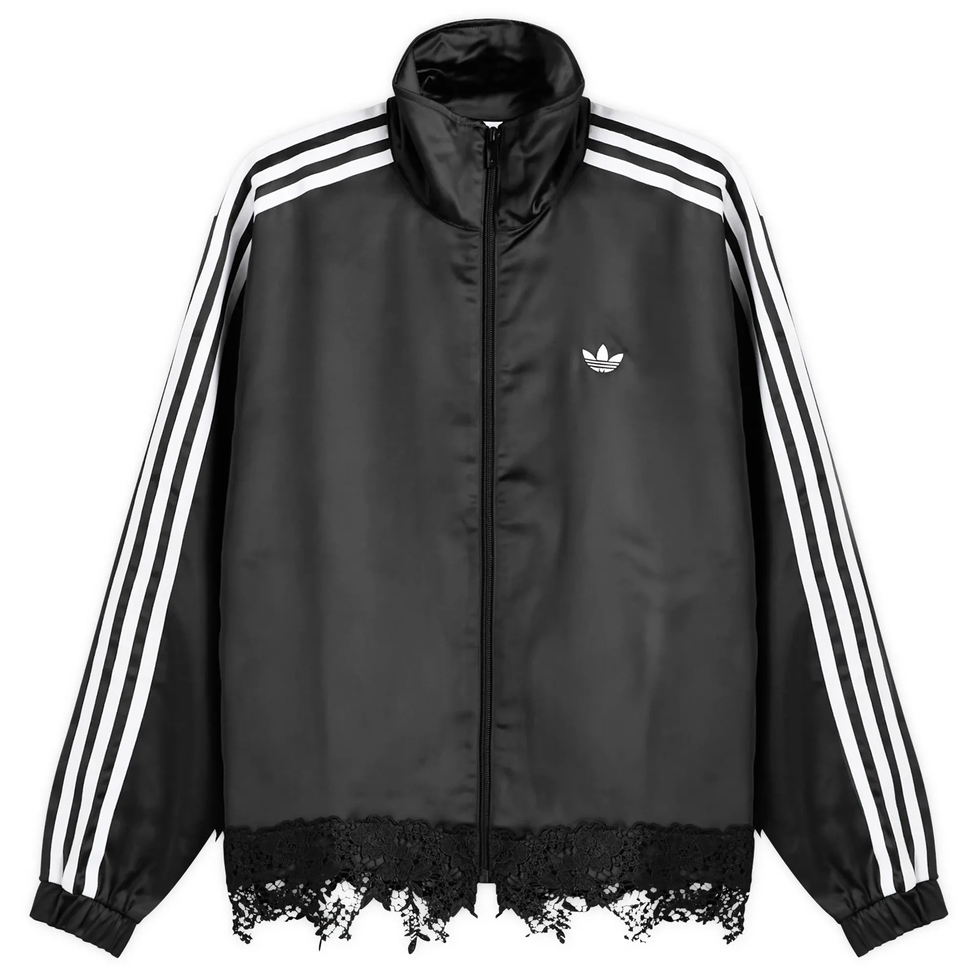 Adidas Women's Firebird Satin Lace Track Top Black