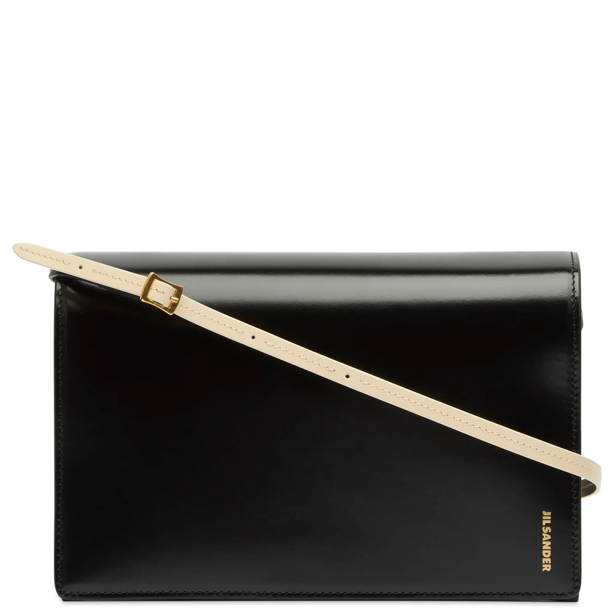 Jil Sander Women's File SM Leather Shoulder Bag Black