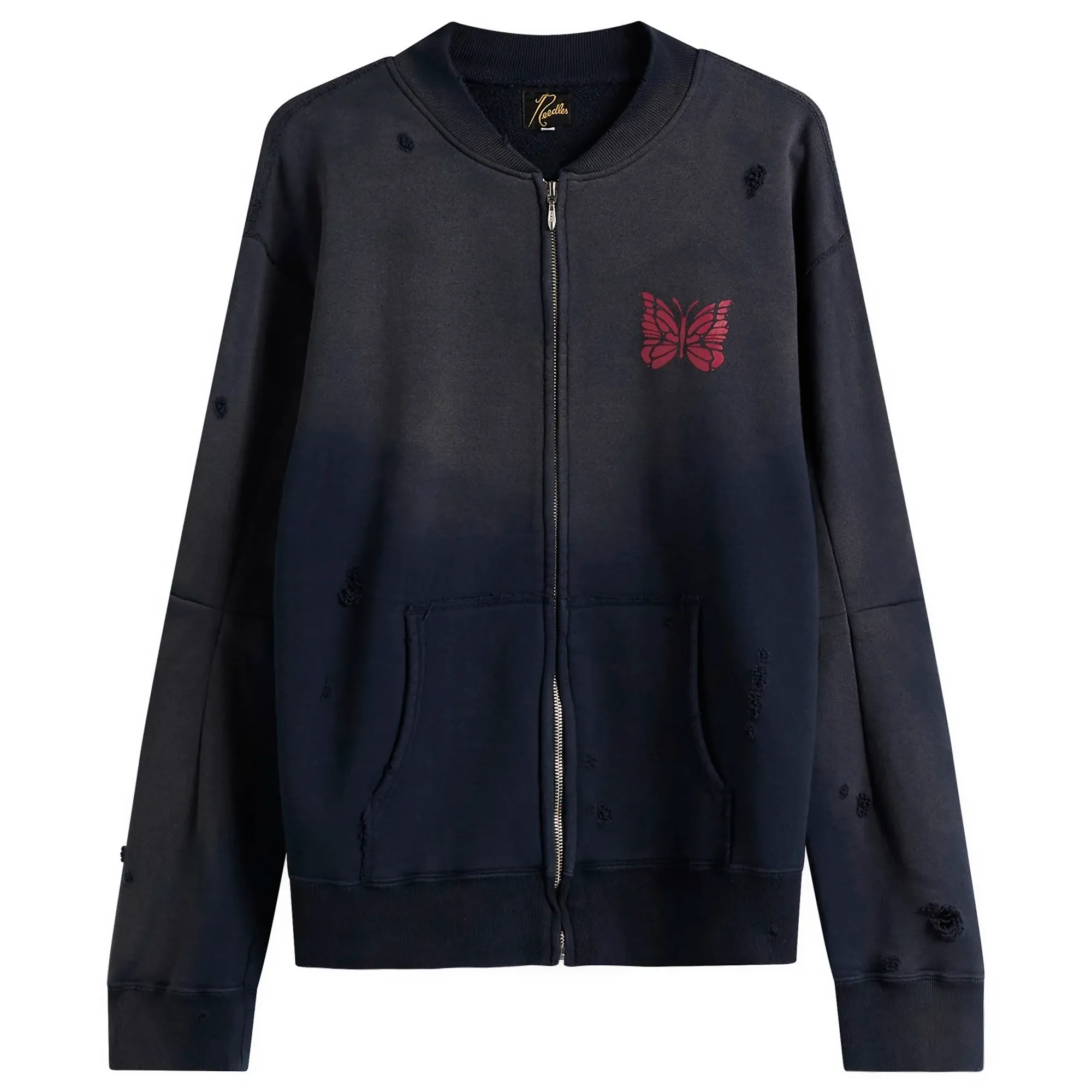 Needles Women's Deconstructed Zipped Sweat Navy