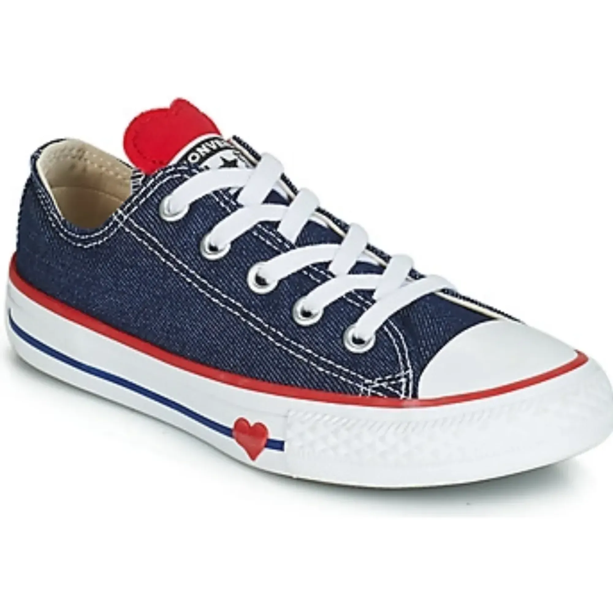 Converse  CHUCK TAYLOR ALL STAR SUCKER FOR LOVE DENIM OX  girls's Children's Shoes (Trainers) in Blue