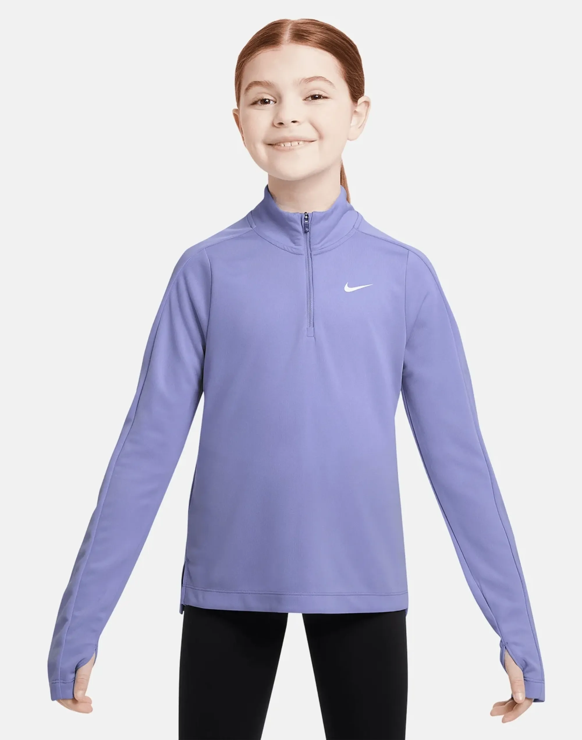 Nike Older Kids Half Zip Top in Purple/White 