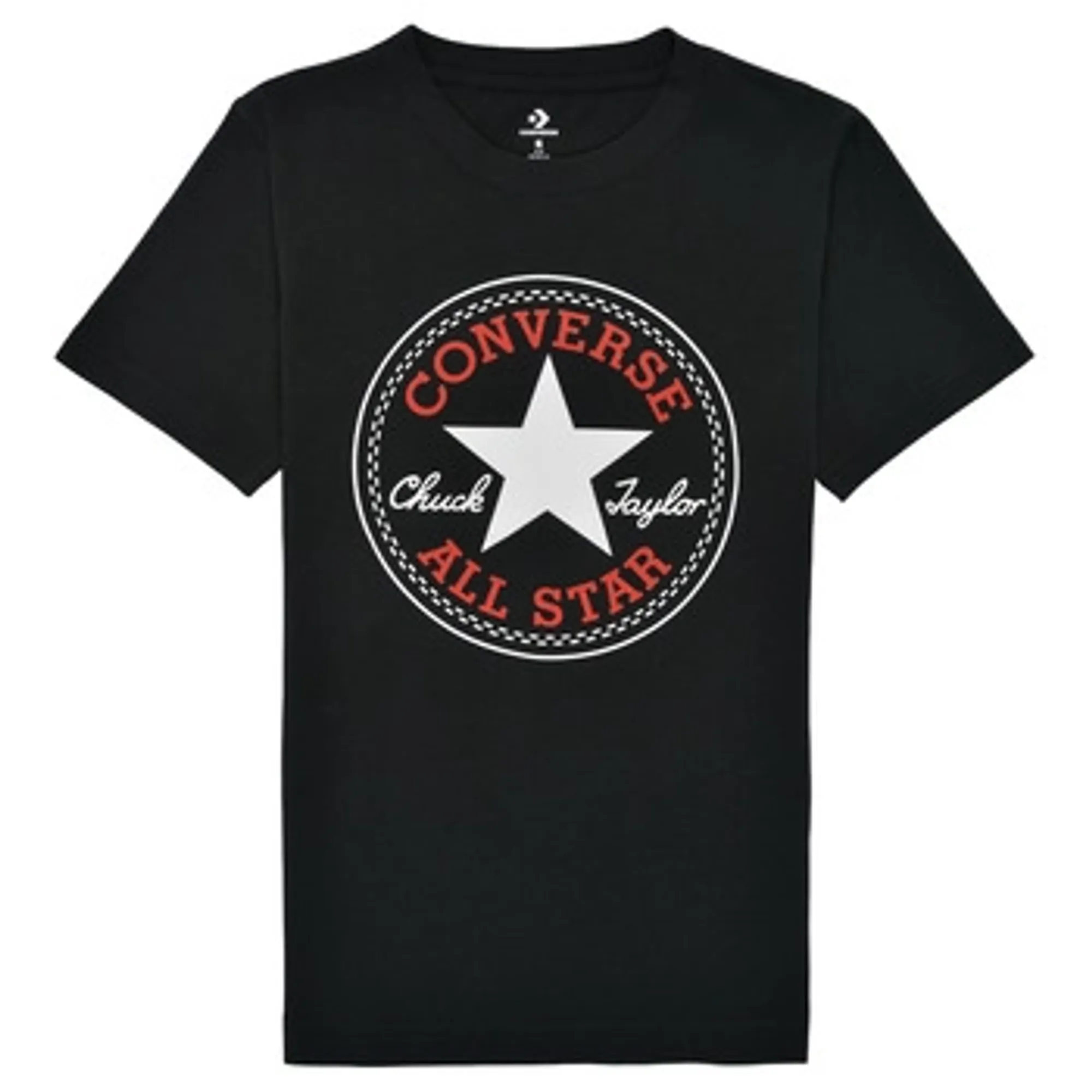 Converse  CORE CHUCK PATCH TEE  boys's Children's T shirt in Black