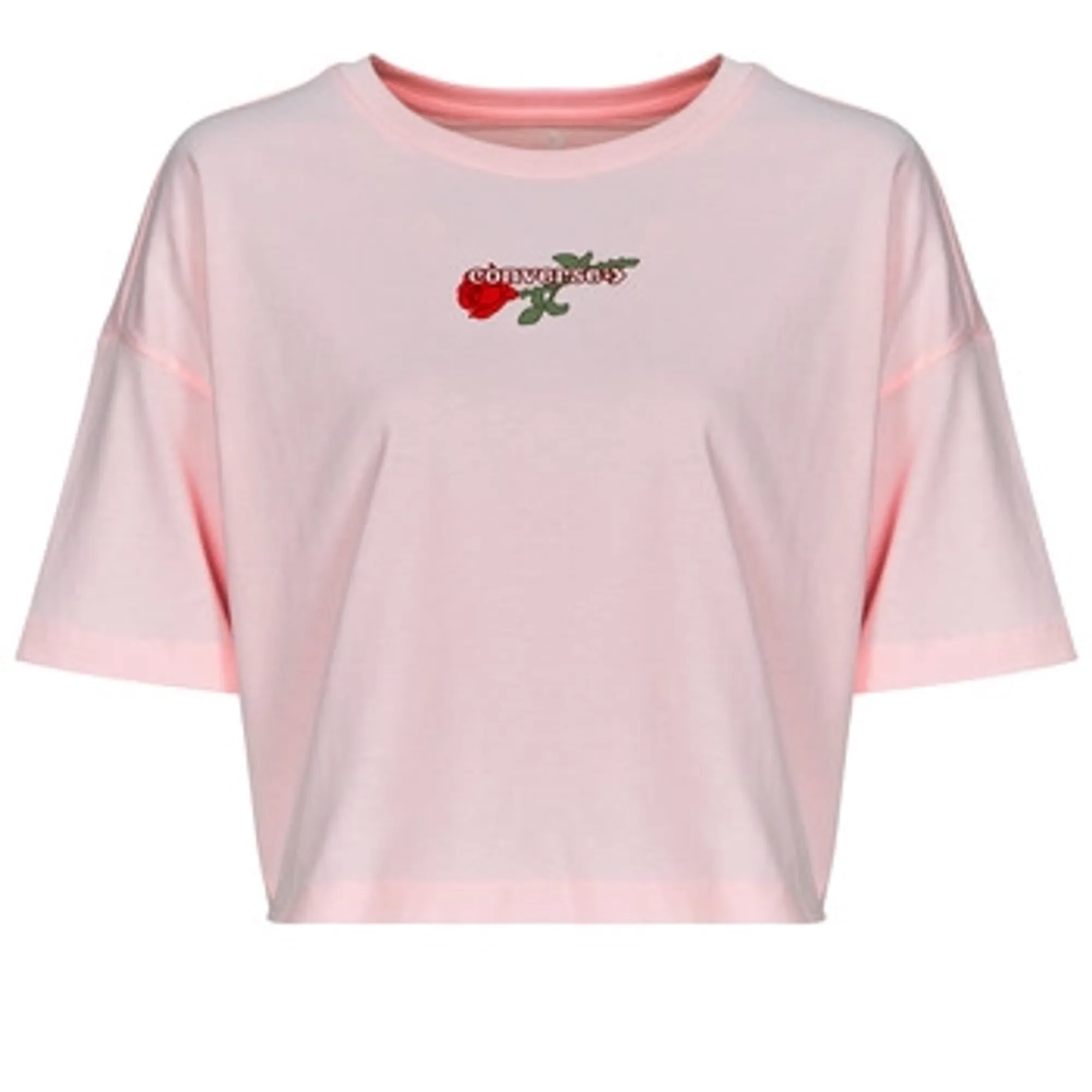 Converse  TLMN VDAY CROP OS TEE  women's T shirt in Pink