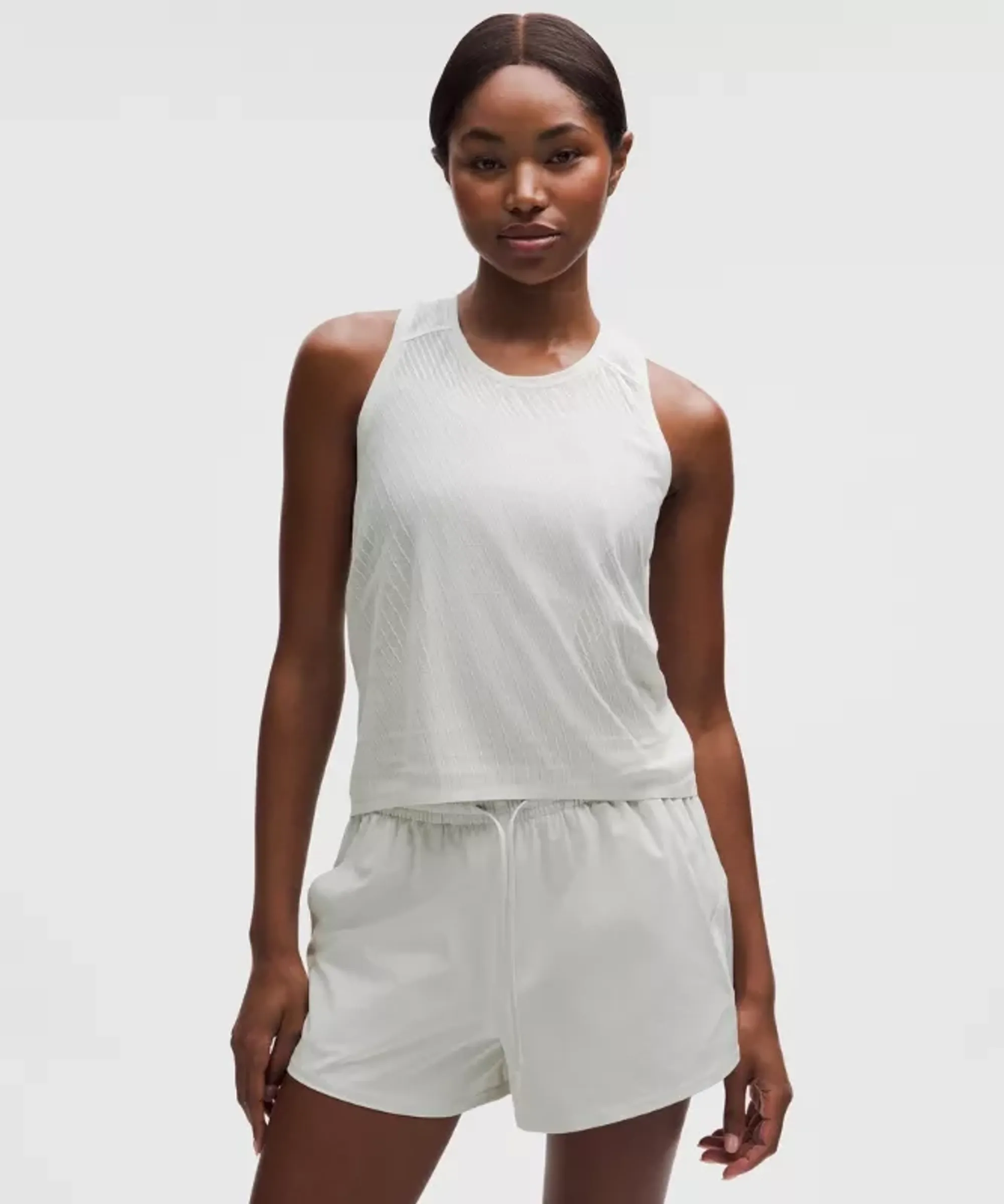 lululemon – Women's Fast and Free Airflow Cropped Running Tank Top – Color White – Size 14
