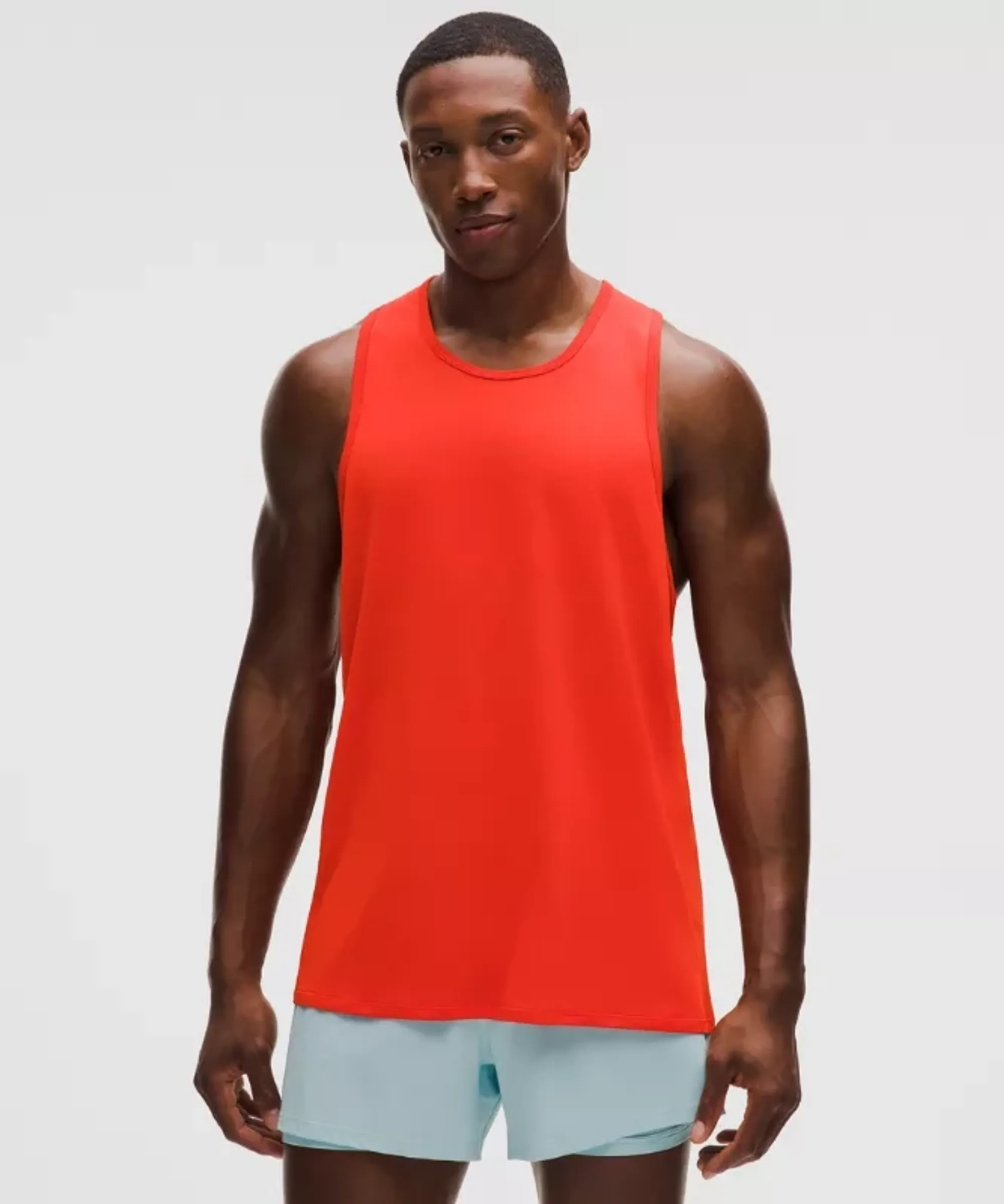 lululemon – Men's Fast and Free Tank Top Perforated Stripe – Color Red – Size XL
