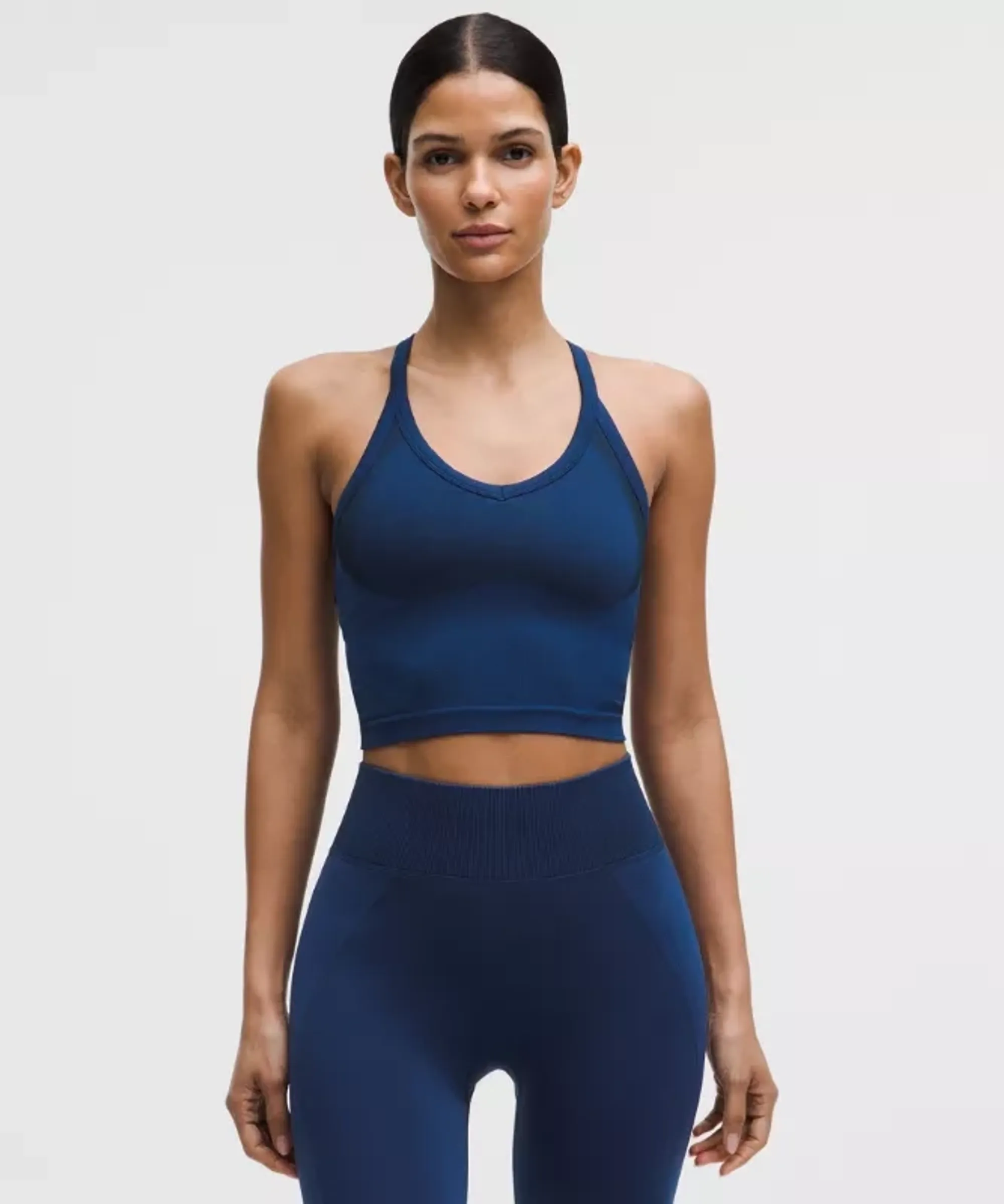 lululemon – Women's Get Low Cross-Back Training Tank Top Light Support, B/C Cup – Color Blue/Navy Blue – Size Large