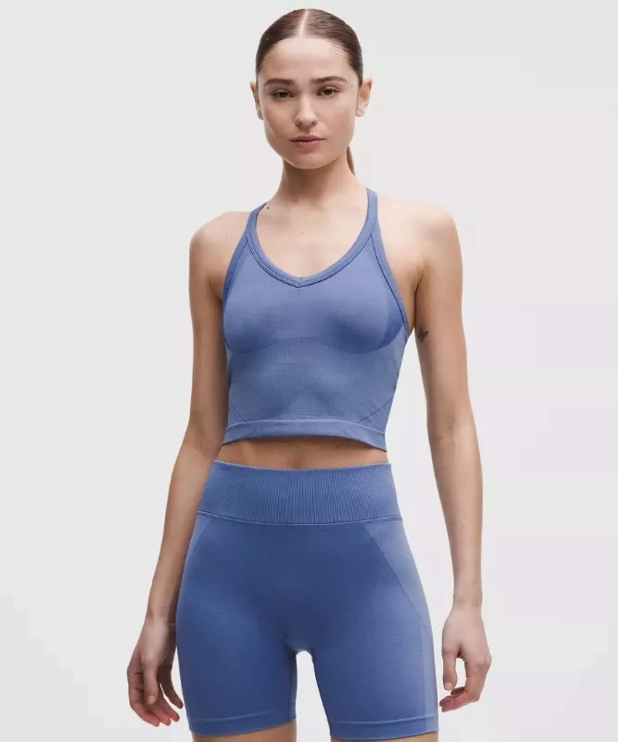 lululemon – Women's Get Low Cross-Back Training Tank Top Light Support, B/C Cup – Color Blue – Size Medium