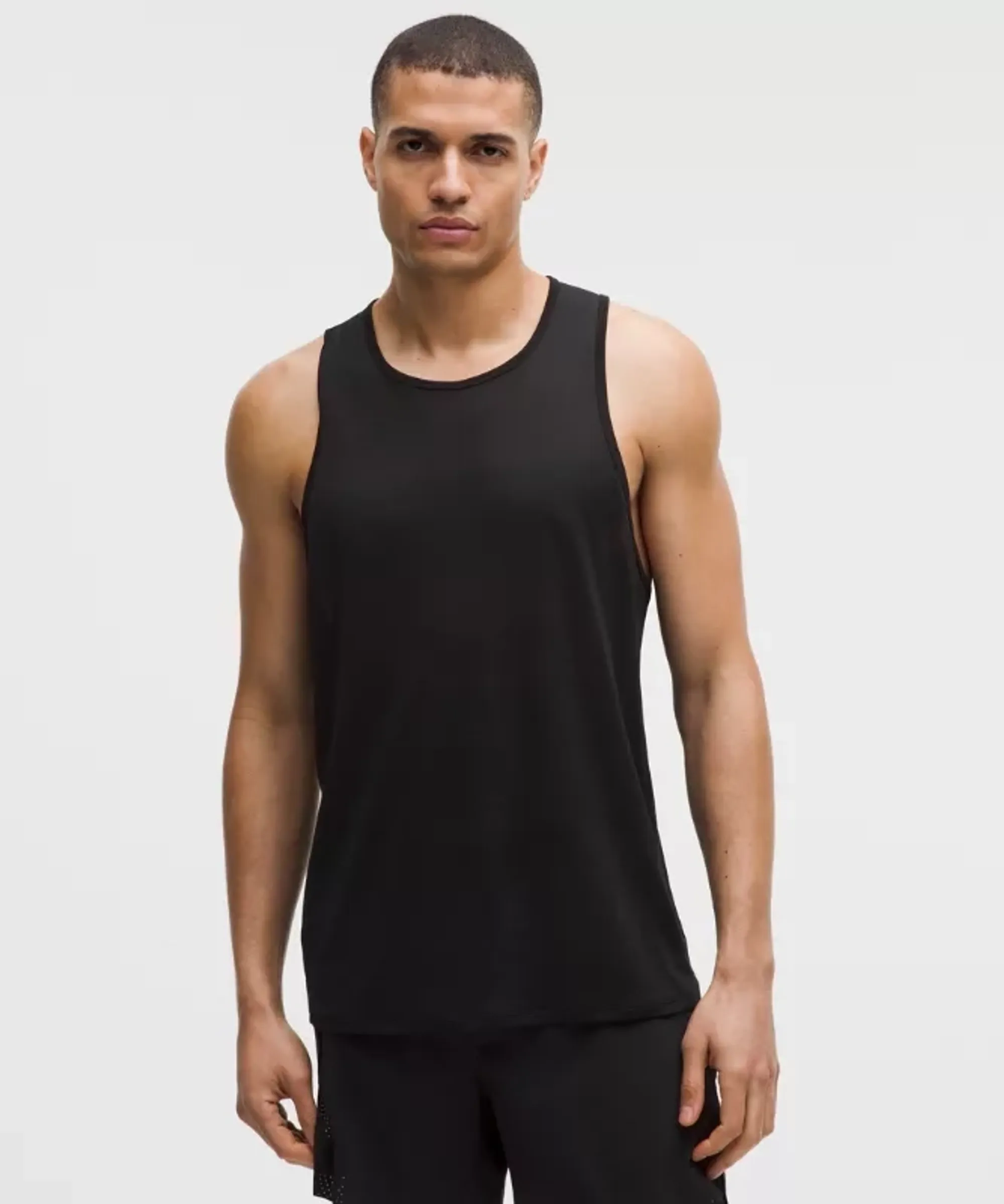 lululemon – Men's Fast and Free Tank Top Perforated Stripe – Color Black – Size 2XL