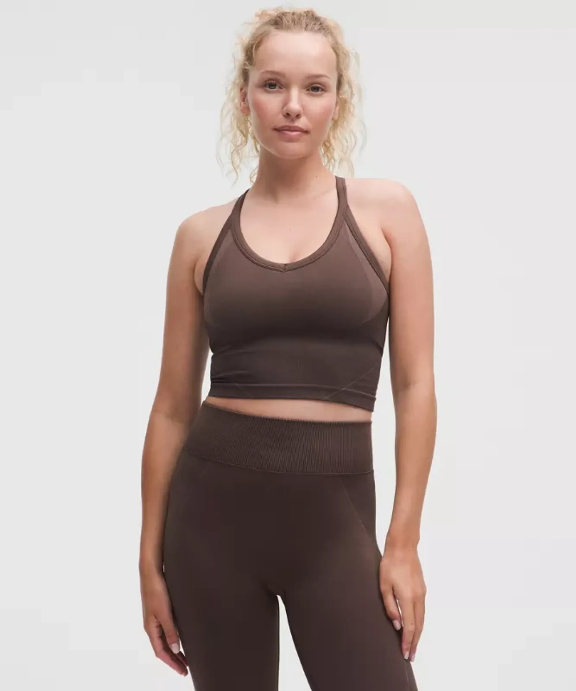 lululemon – Women's Get Low Cross-Back Training Tank Top Light Support, B/C Cup – Color Brown – Size XL