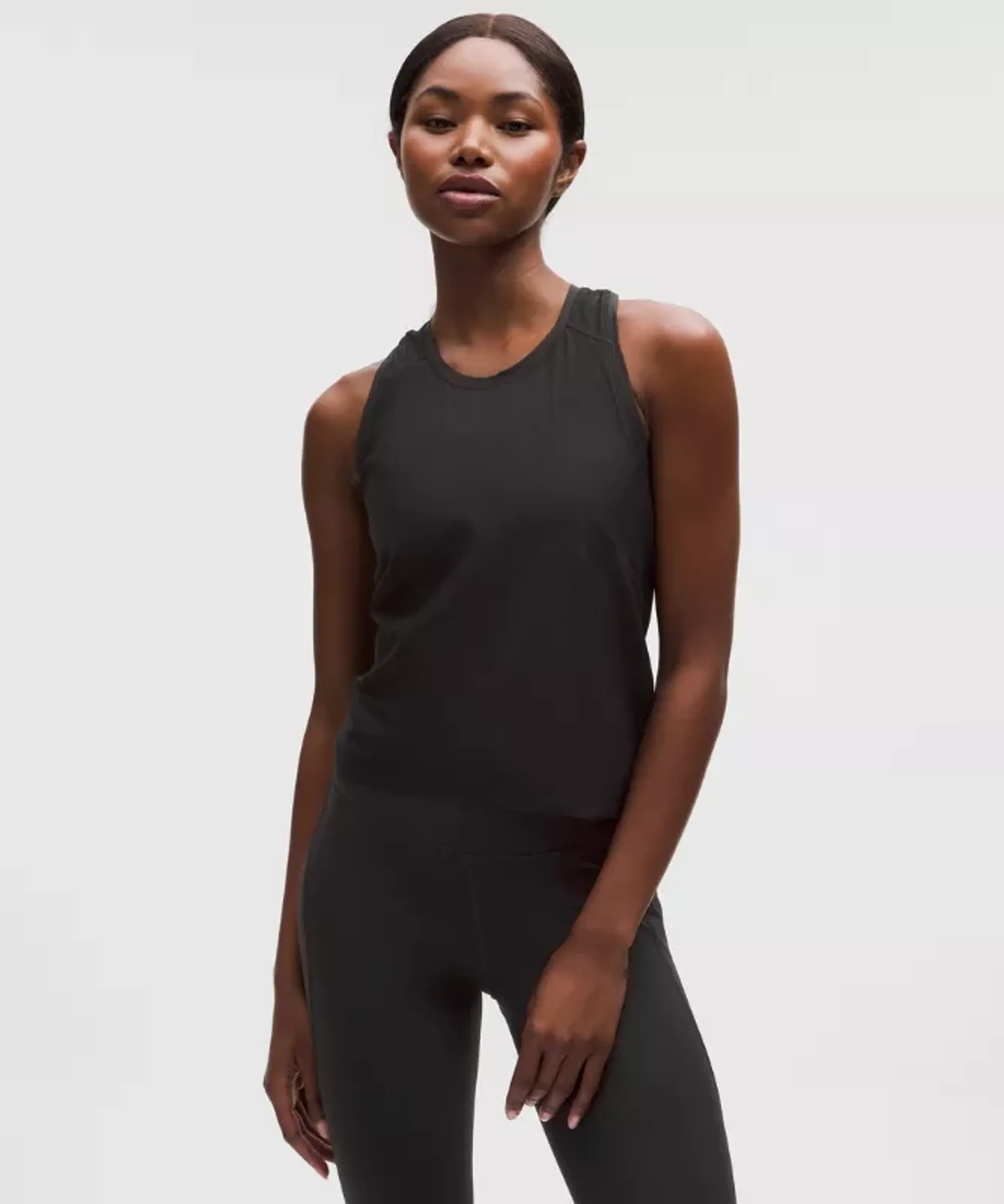 lululemon – Women's Fast and Free Airflow Cropped Running Tank Top – Color Black – Size 0