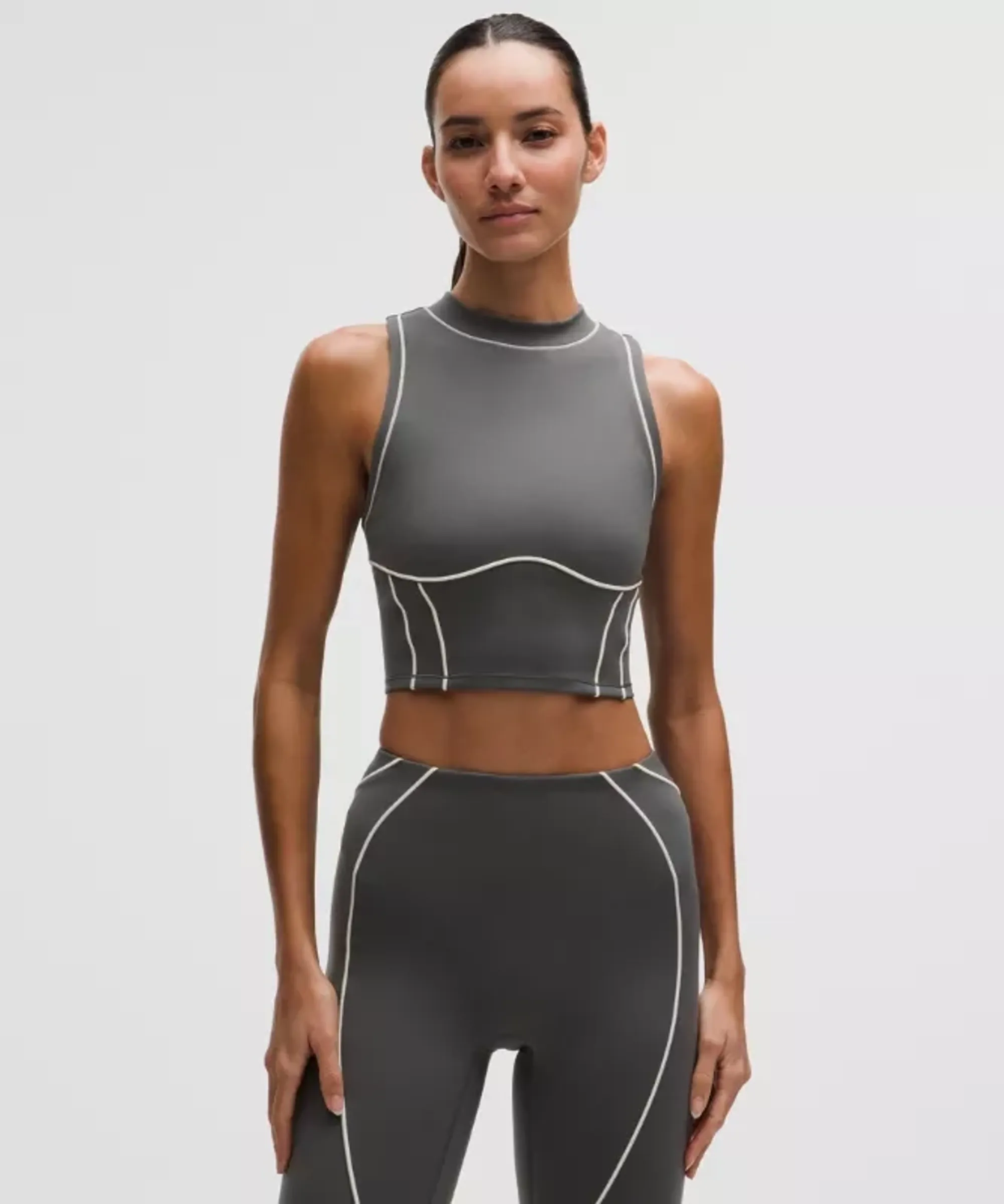 lululemon – Women's Ultralu Contour-Seam Cropped Tank Top – Color Grey – Size Large