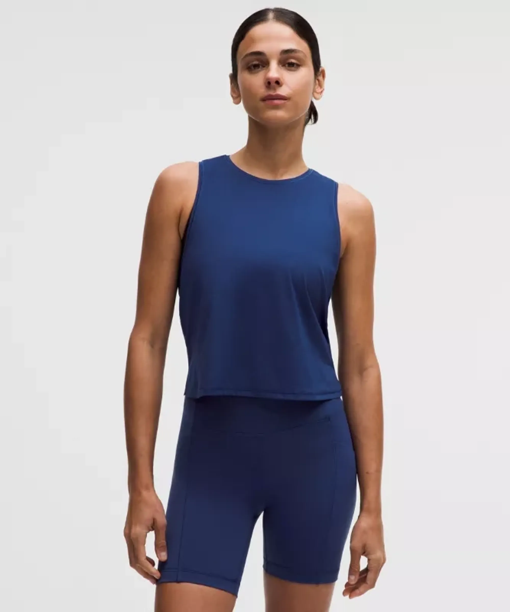 lululemon – Women's Lightweight Waist-Length Running Tank Top – Color Blue – Size 2XS