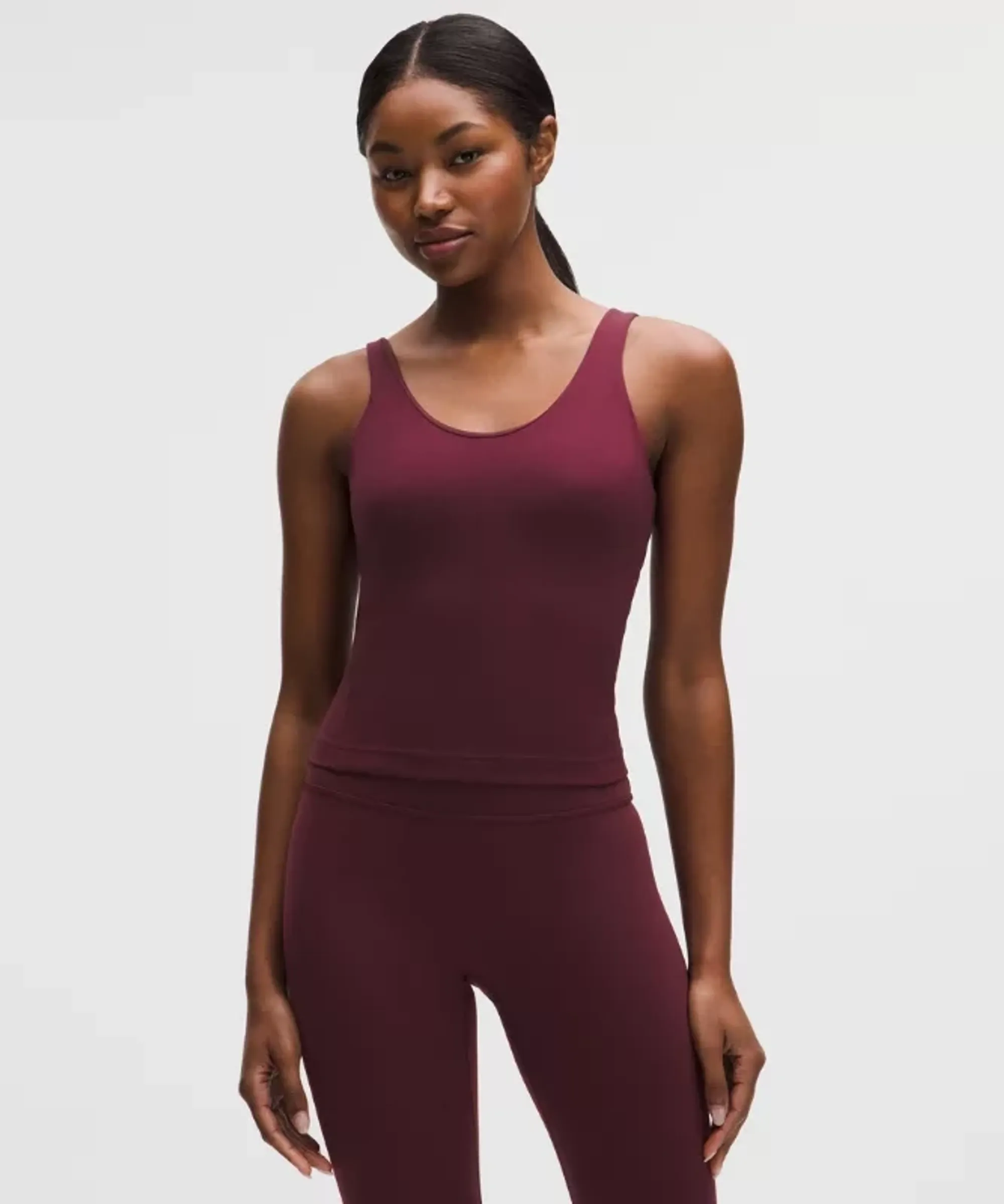 lululemon – Women's Glow Up Tank Top Medium Support, B/C Cup – Color Burgundy/Red – Size 0