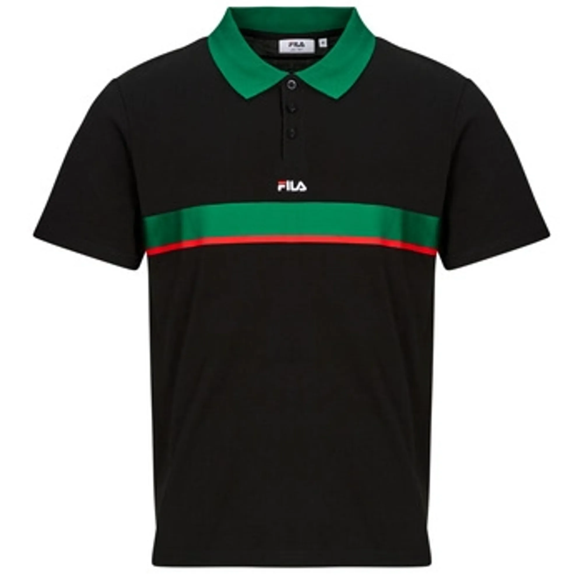 Fila  SAGANO RELAXED TAPED POLO SHIRT  men's Polo shirt in Black