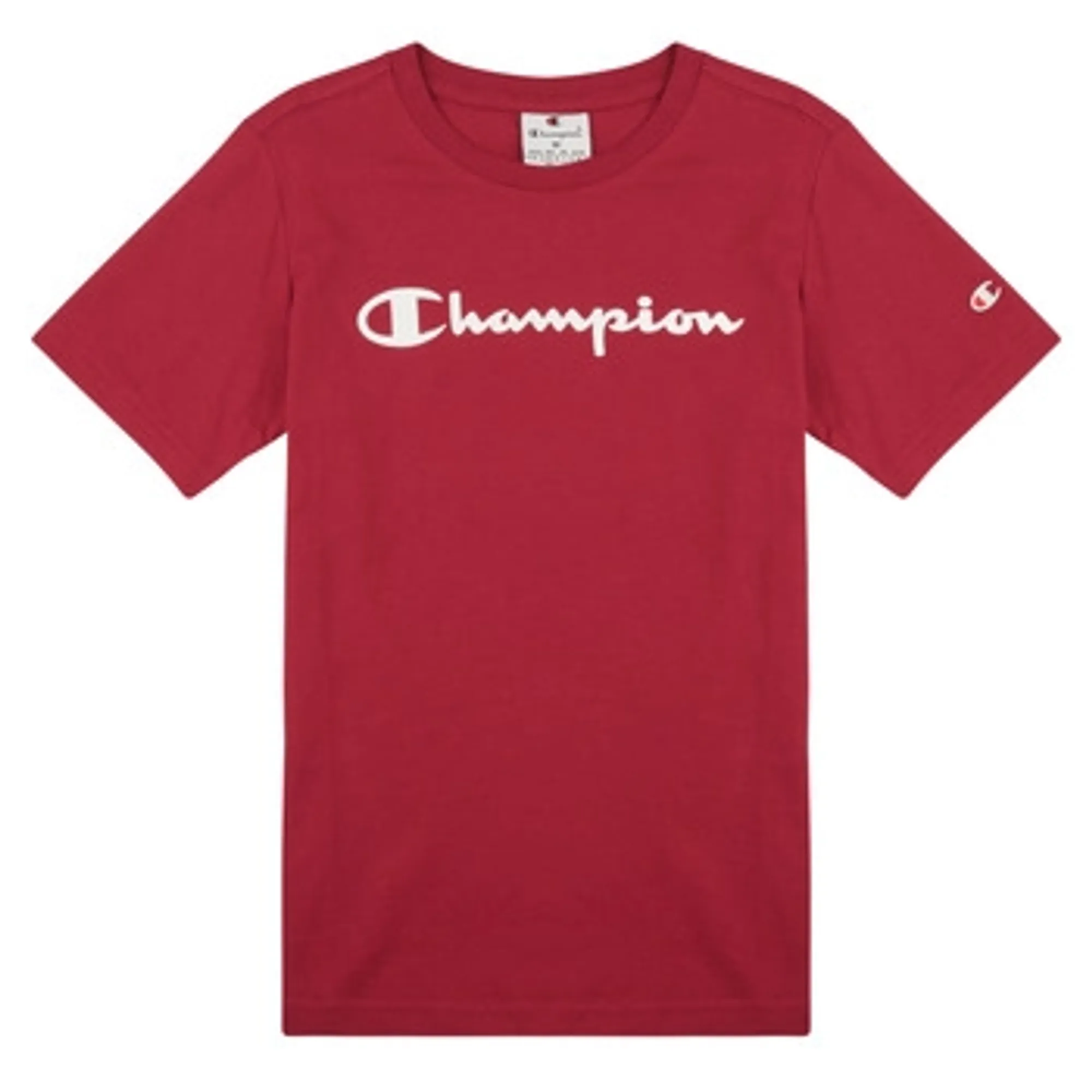 Champion  CREWNECK T-SHIRT  boys's Children's T shirt in Bordeaux