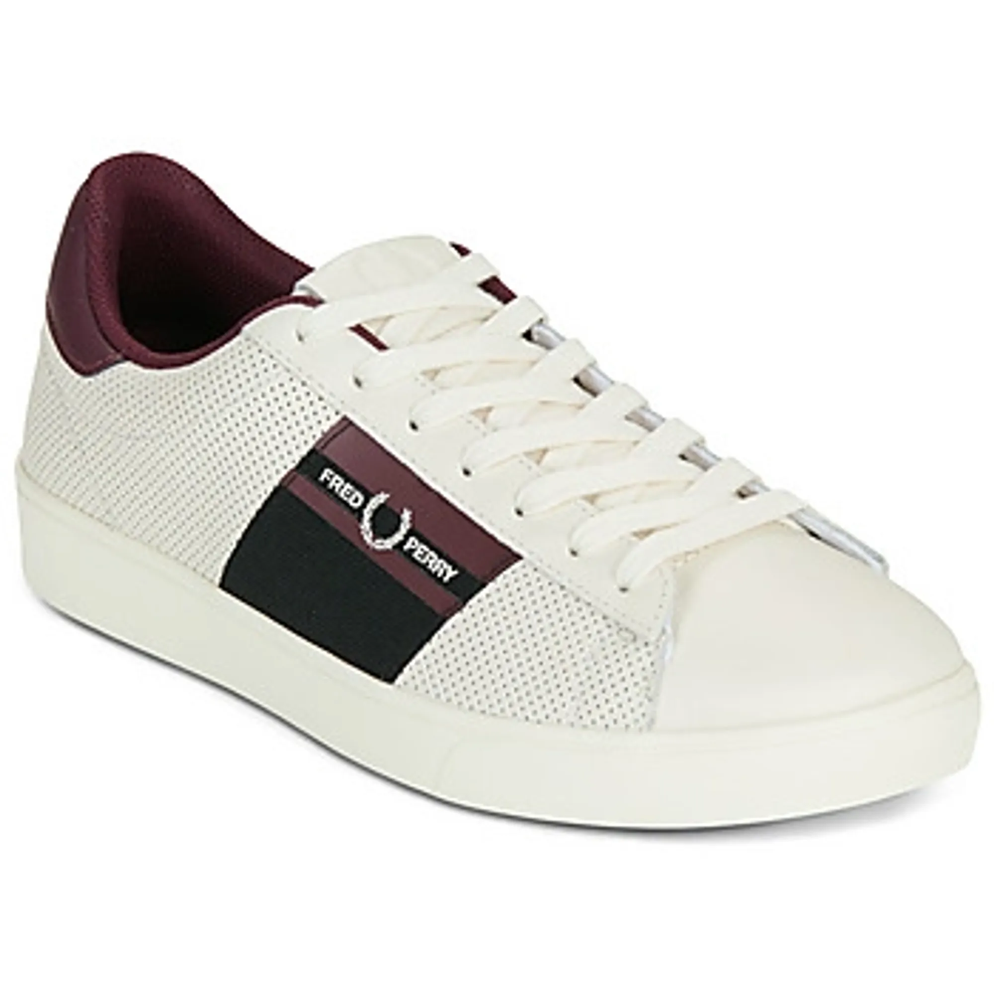 Fred Perry  Spencer Perf Leather / Branded Tape  men's Shoes (Trainers) in White