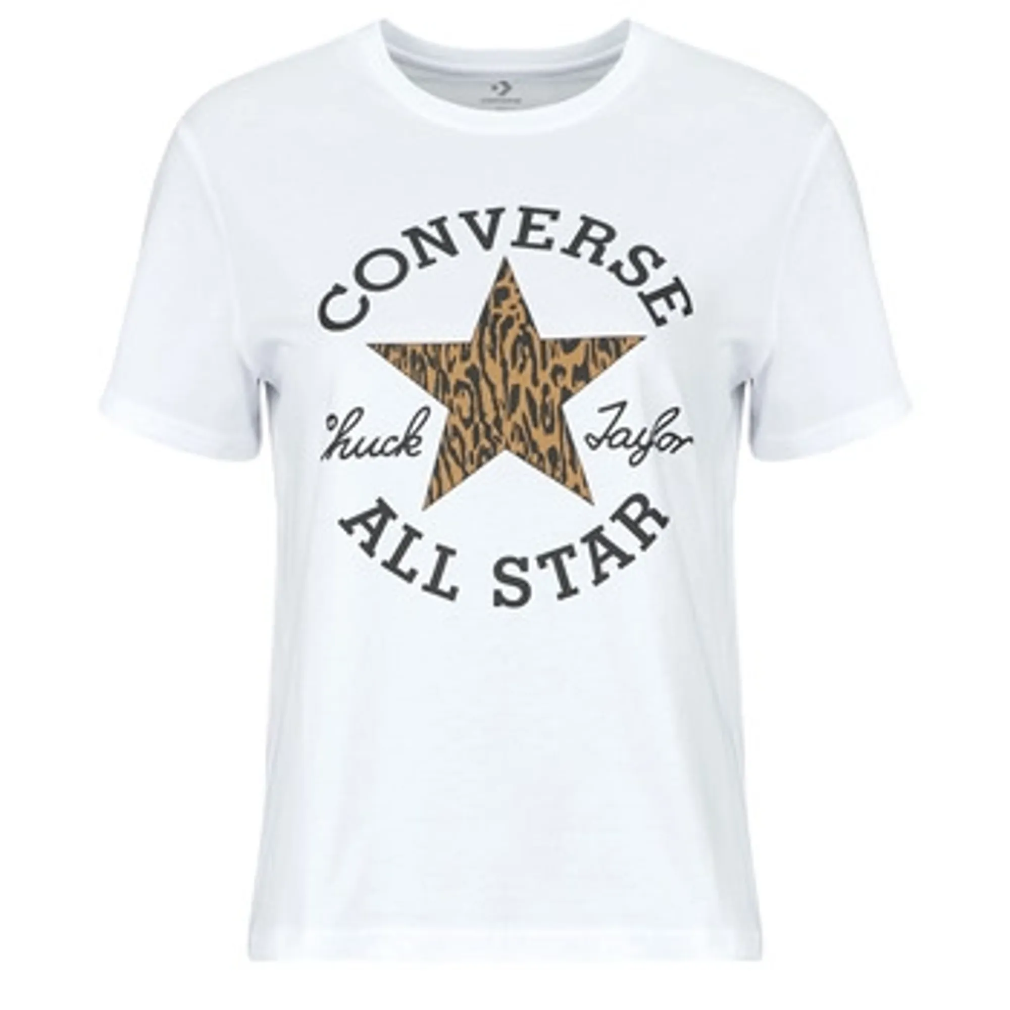 Converse  ANIMAL PRINT INFILL STANDARD FIT TEE  women's T shirt in White