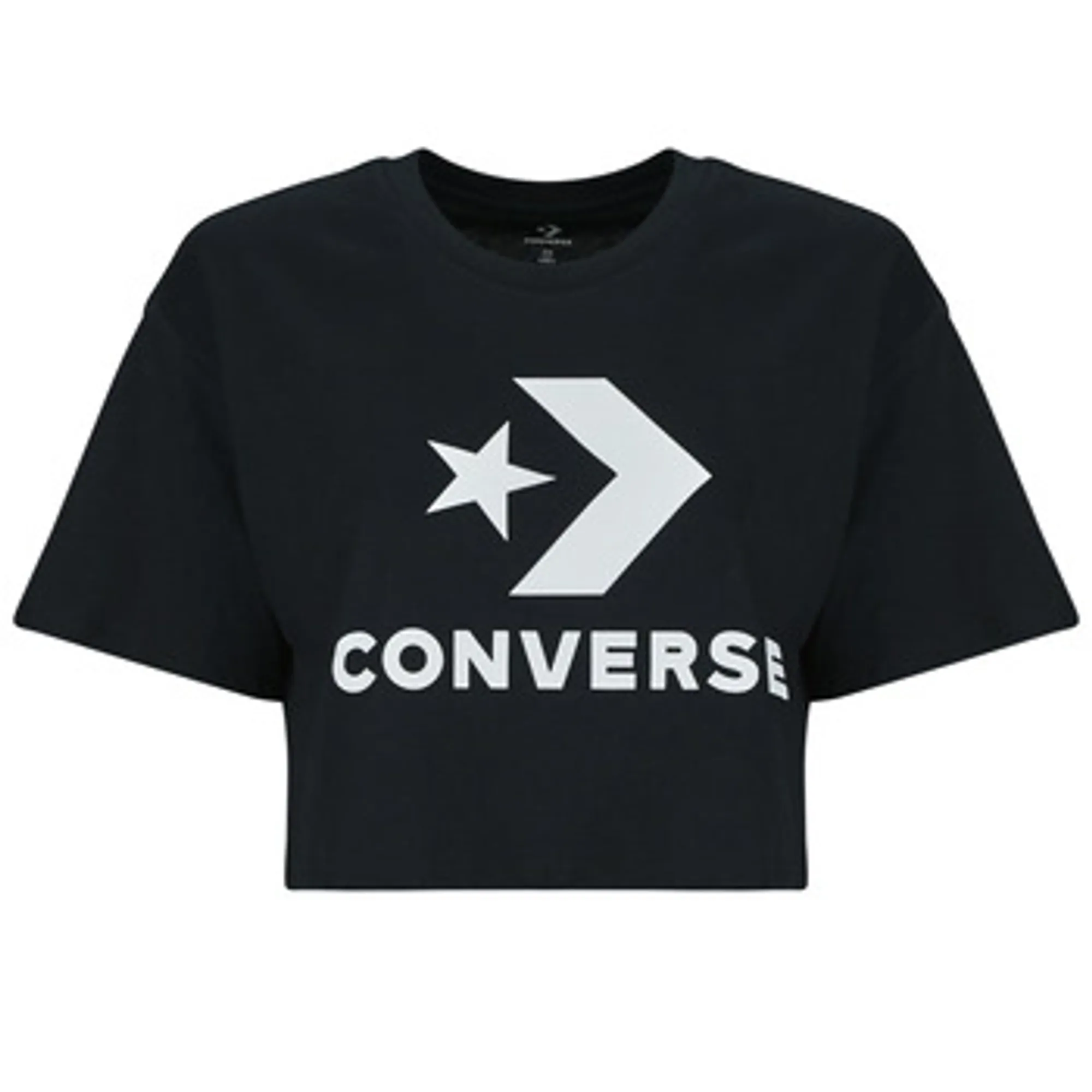 Converse  STAR CHEVRON SPORTY CROP TEE  women's T shirt in Black