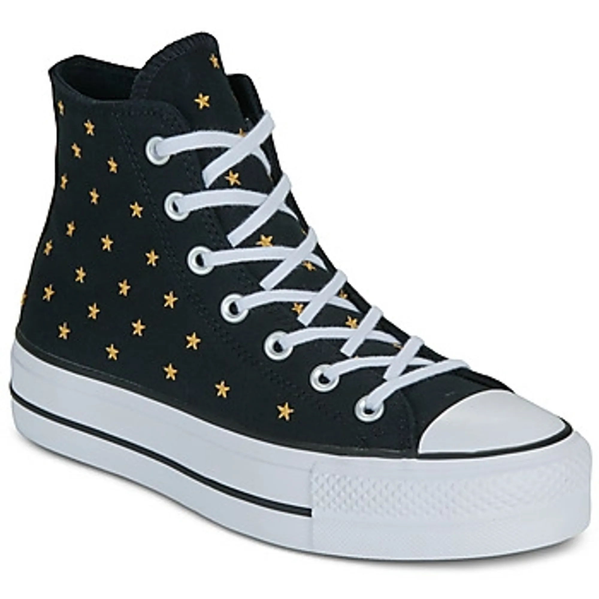 Converse  LIFT PLATFORM EMBROIDERED STARS  women's Shoes (High-top Trainers) in Black