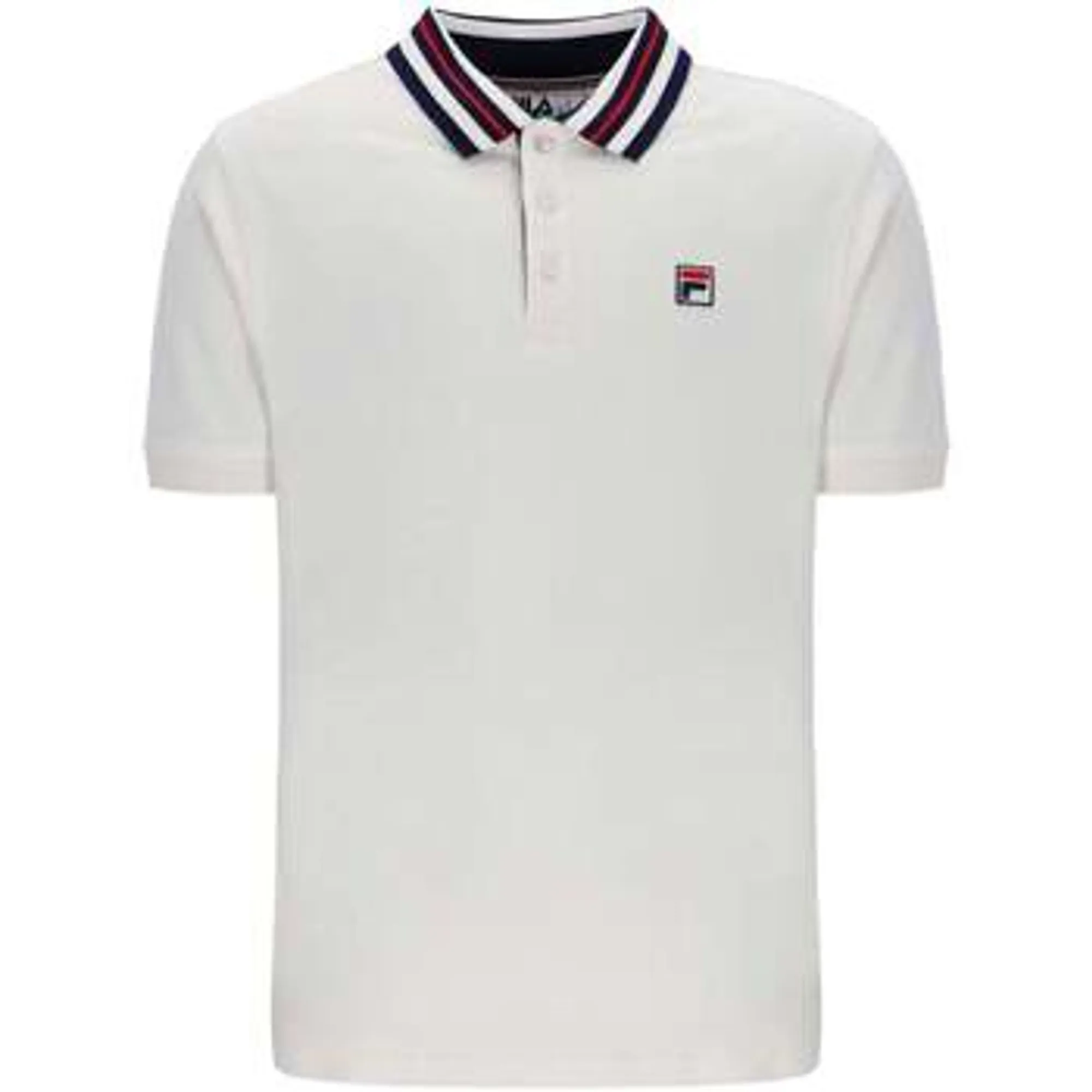 Fila  Achille Heritage Contrast Collar Basic Polo Shirt Gardenia  men's  in White