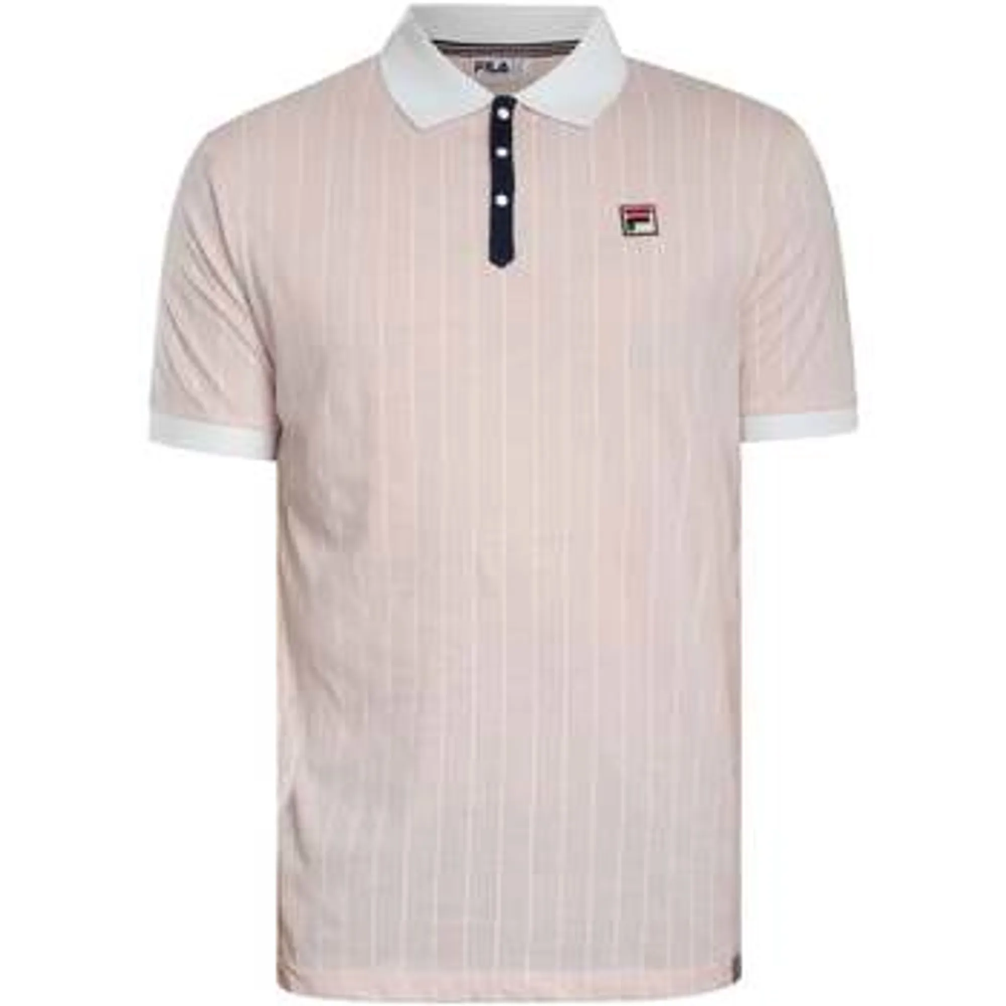 Fila  BB1 Classic Striped Polo Shirt Pale Lilac/White/ Navy  men's  in Pink
