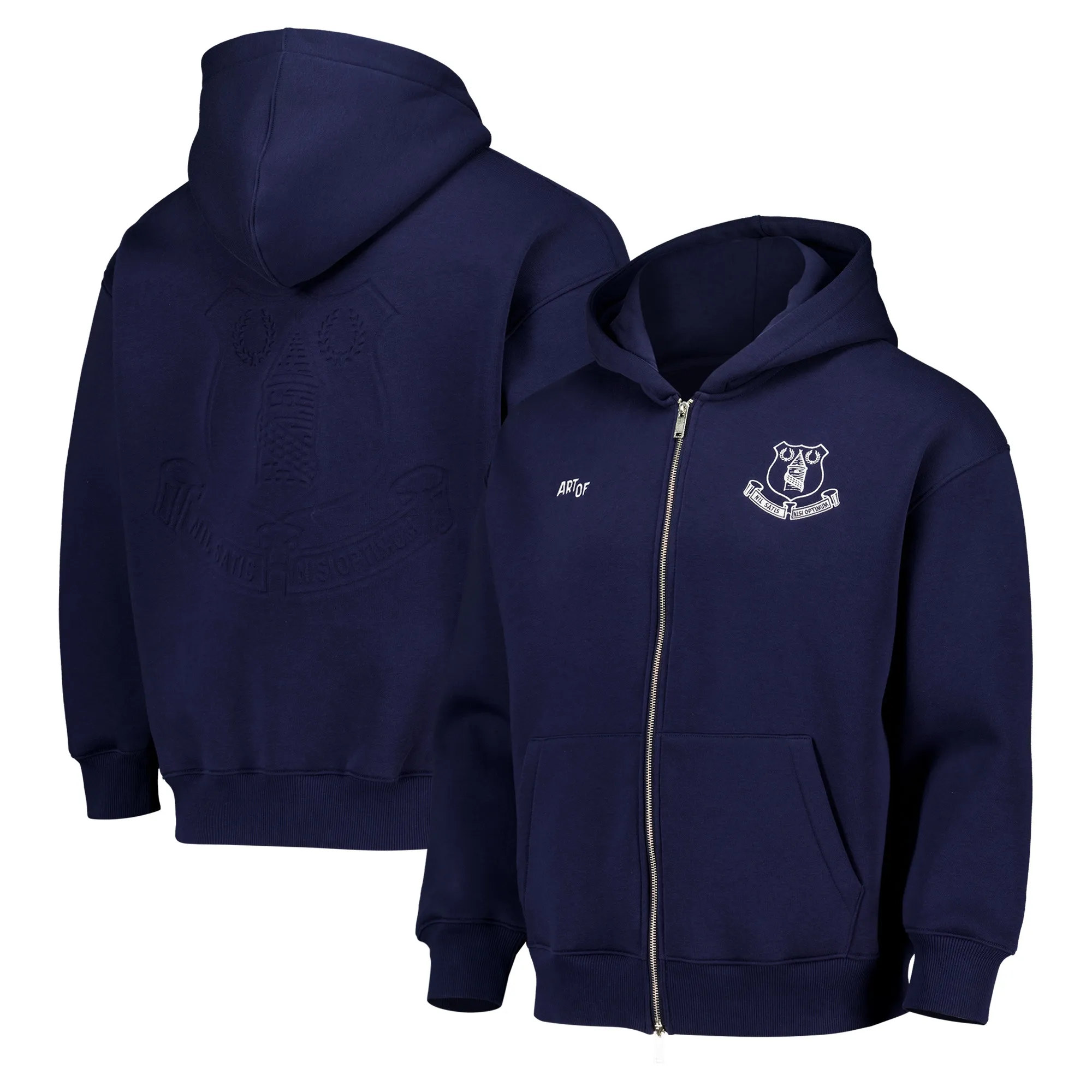 Everton x Art of Deboss Zip Through Hoodie - Navy - Unisex