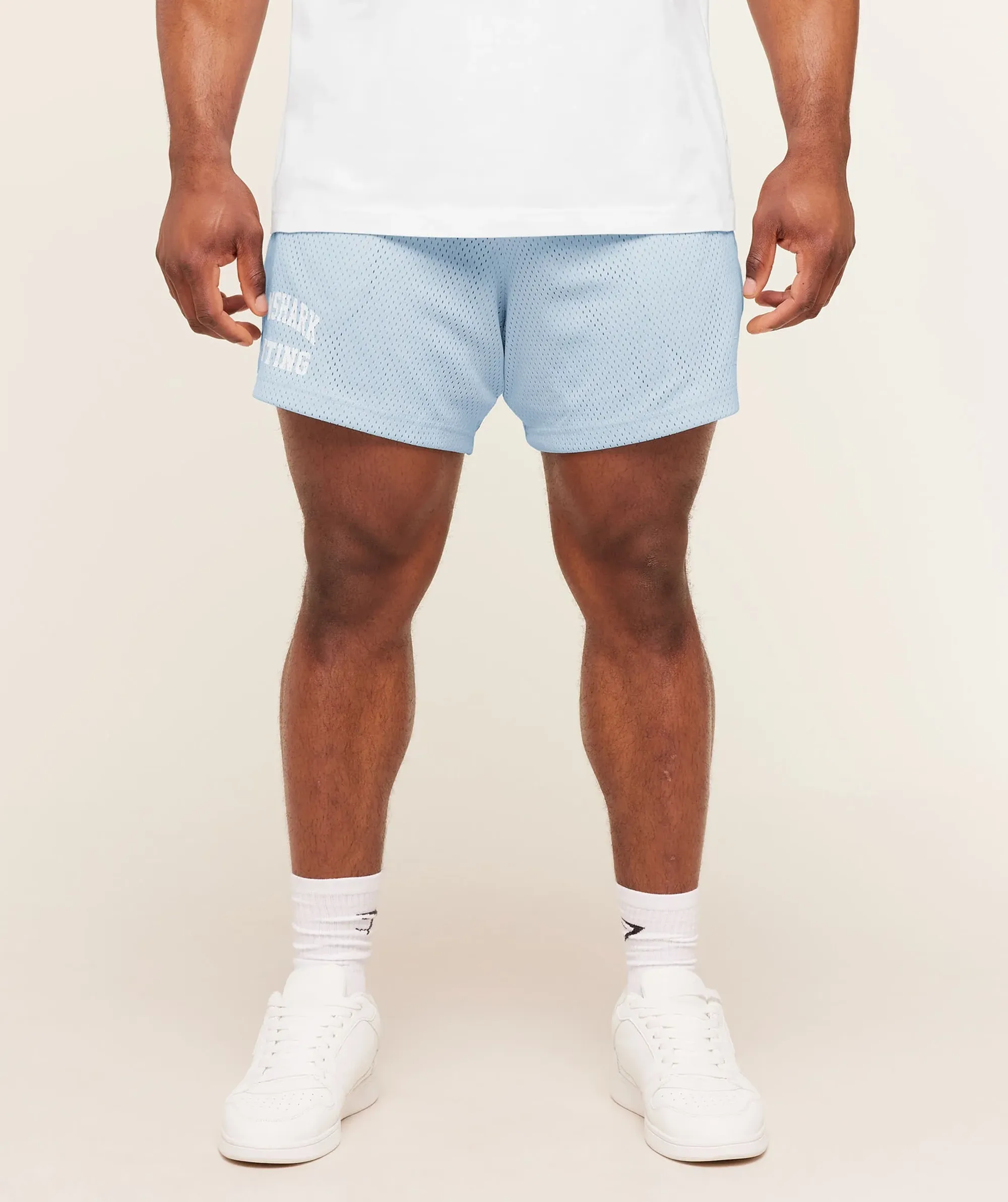 Gymshark Lifting Mesh 5" Shorts - Chilled Blue