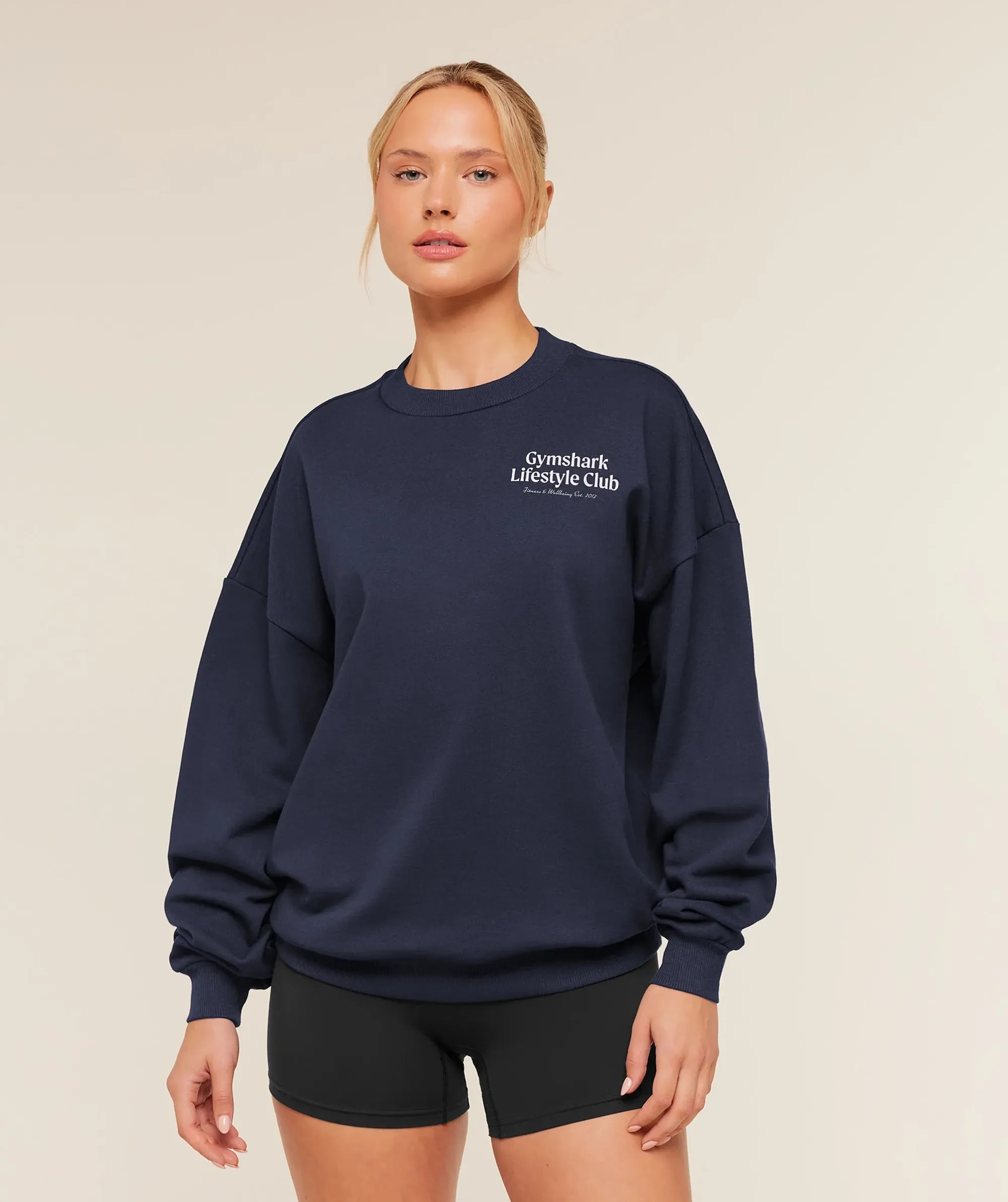 Gymshark Lifestyle Club Graphic Sweatshirt - Heavy Blue