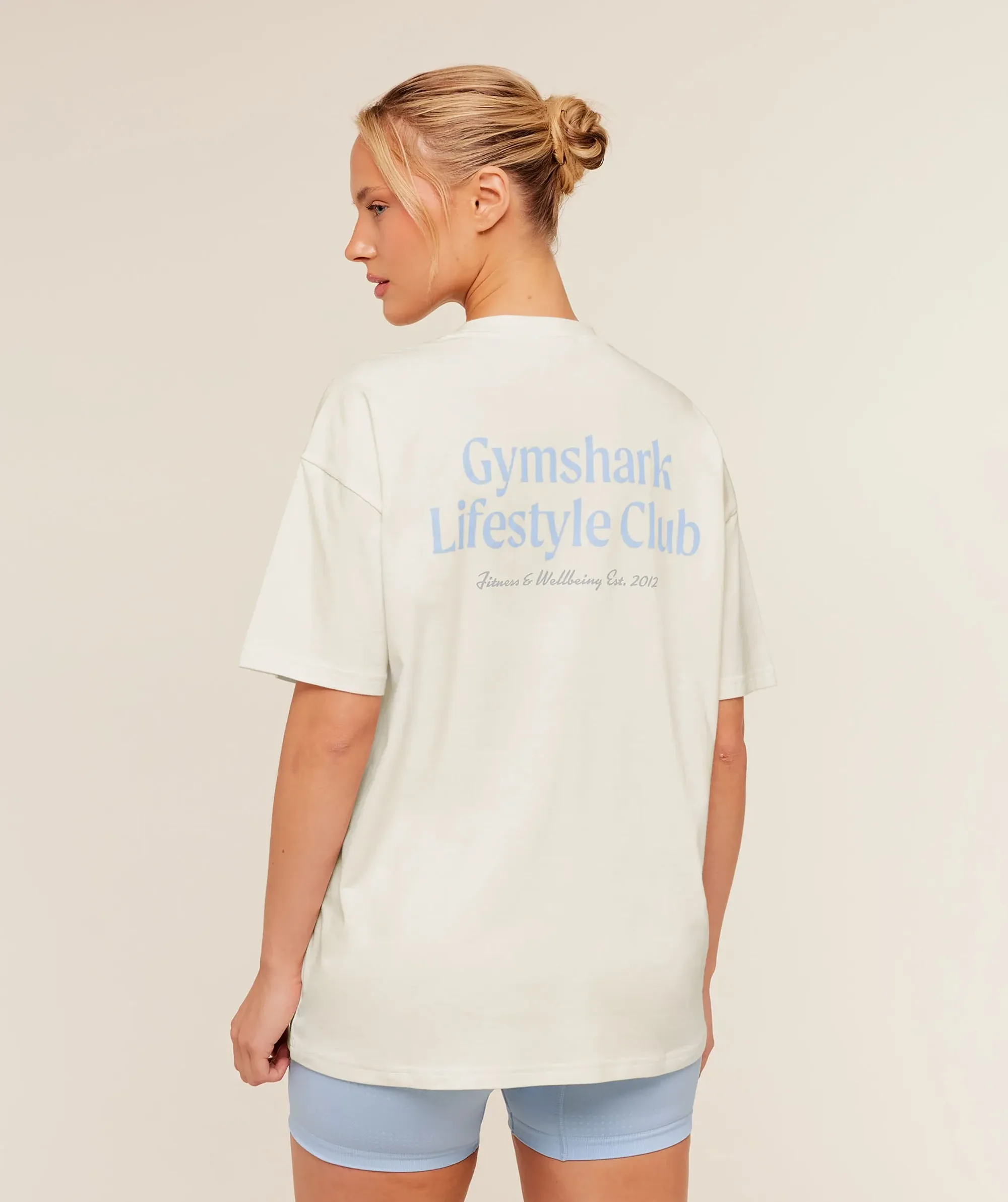 Gymshark Lifestyle Club Graphic Short Sleeve T-Shirt - Soft White