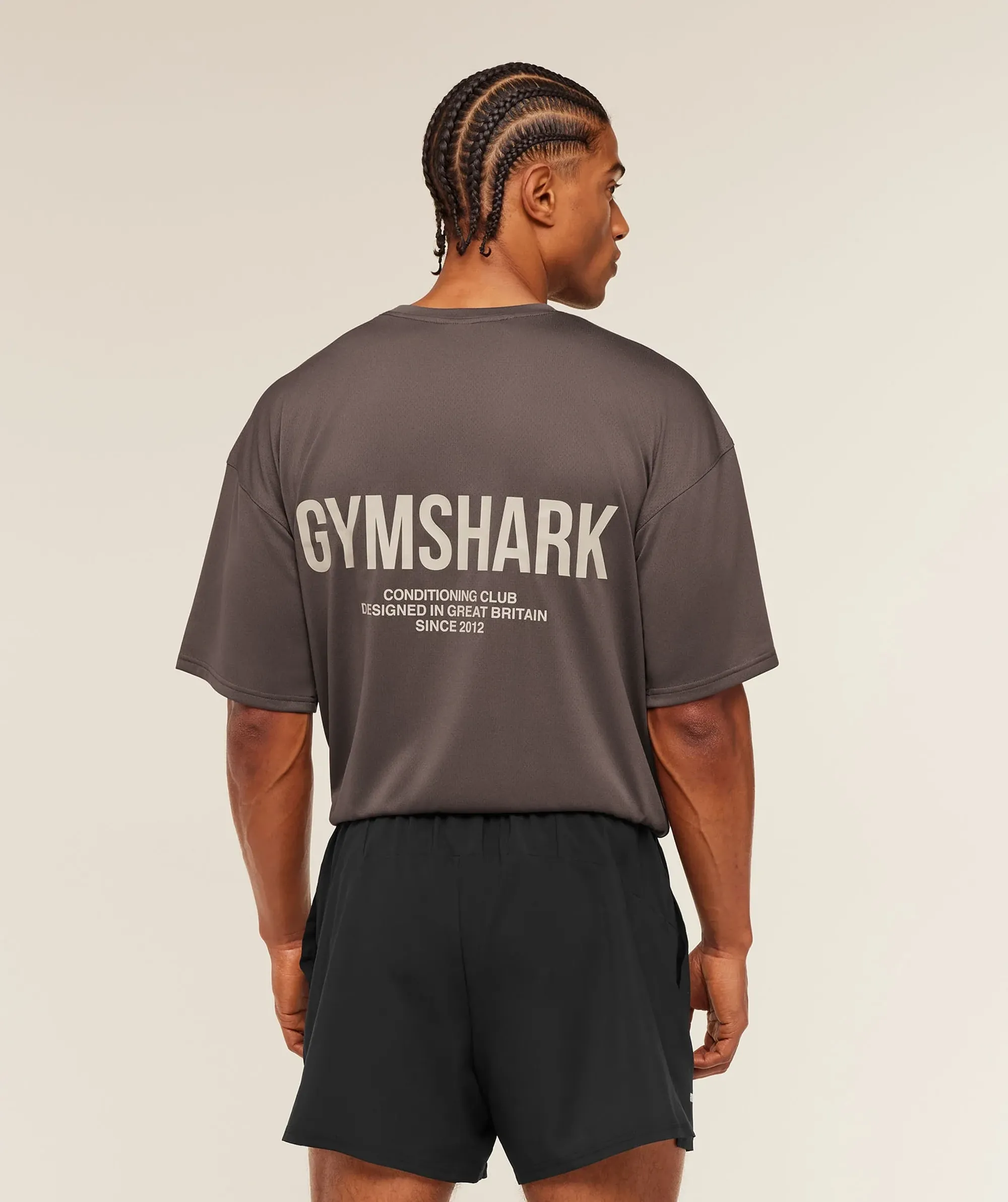Gymshark Conditioning Club Oversized T-Shirt - Cool Brown/Tinted White