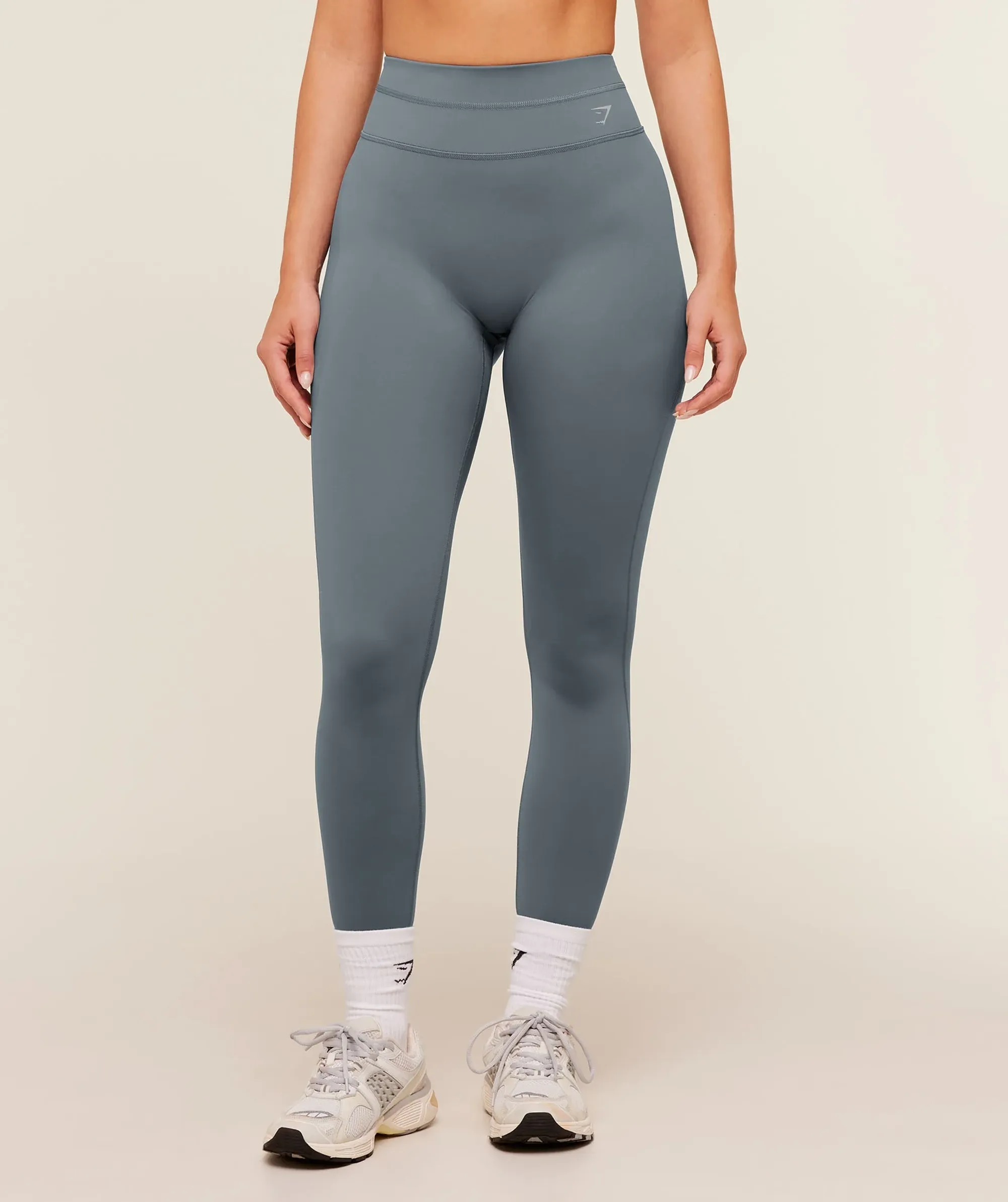 Gymshark Crossover Back Leggings - Iron Blue