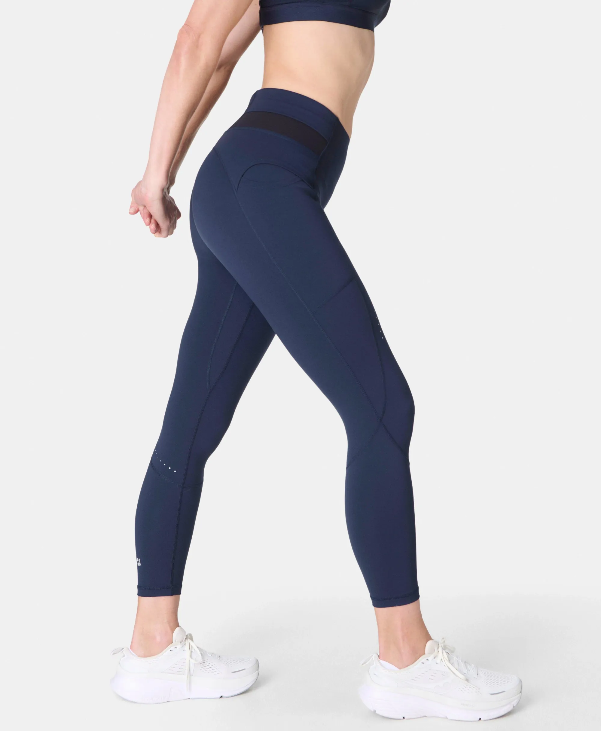 Sweaty Betty Runner's High Power 7/8 Leggings, Blue, Women's S