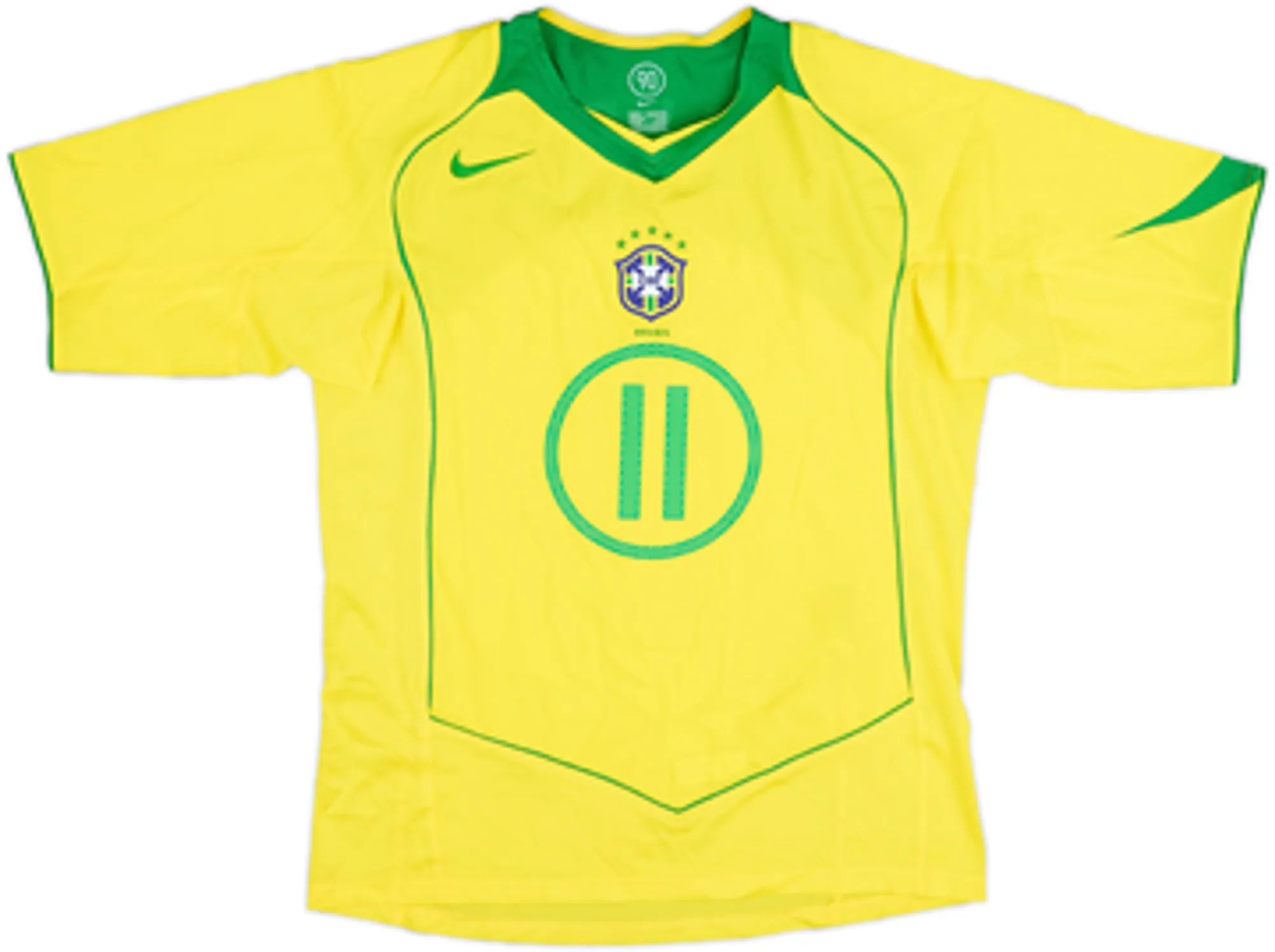 2004-06 Brazil Home Shirt Ronaldinho #11 - 10/10 - (S)