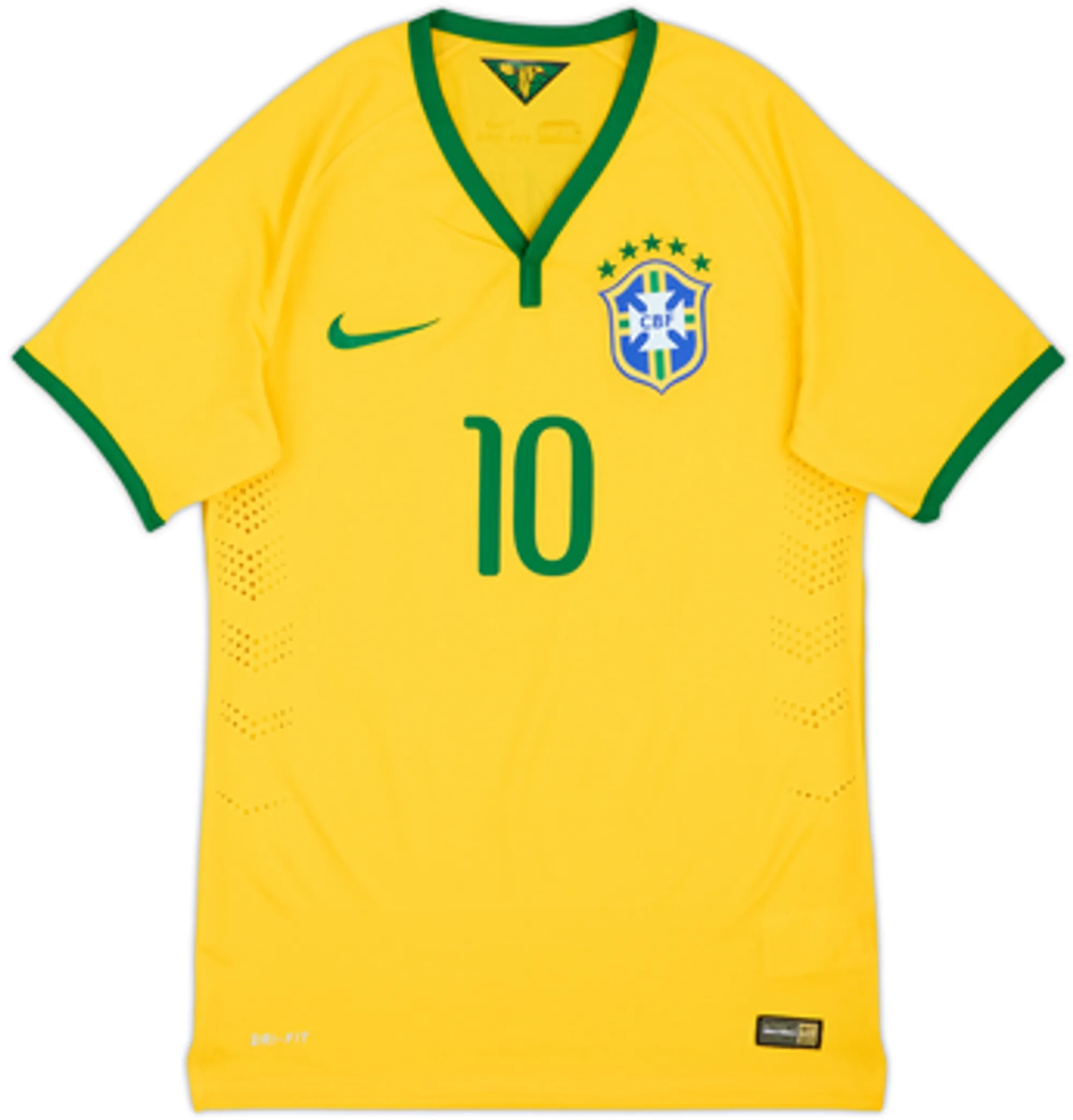 2014-15 Brazil Player Issue Home Shirt Neymar Jr #10 - 8/10 - (S)