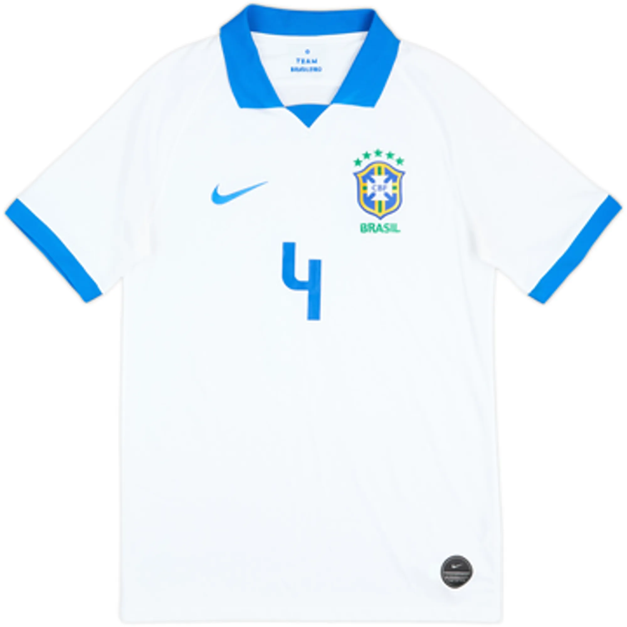 2019-20 Brazil Away Shirt David Luiz #4 - 7/10 - (S)