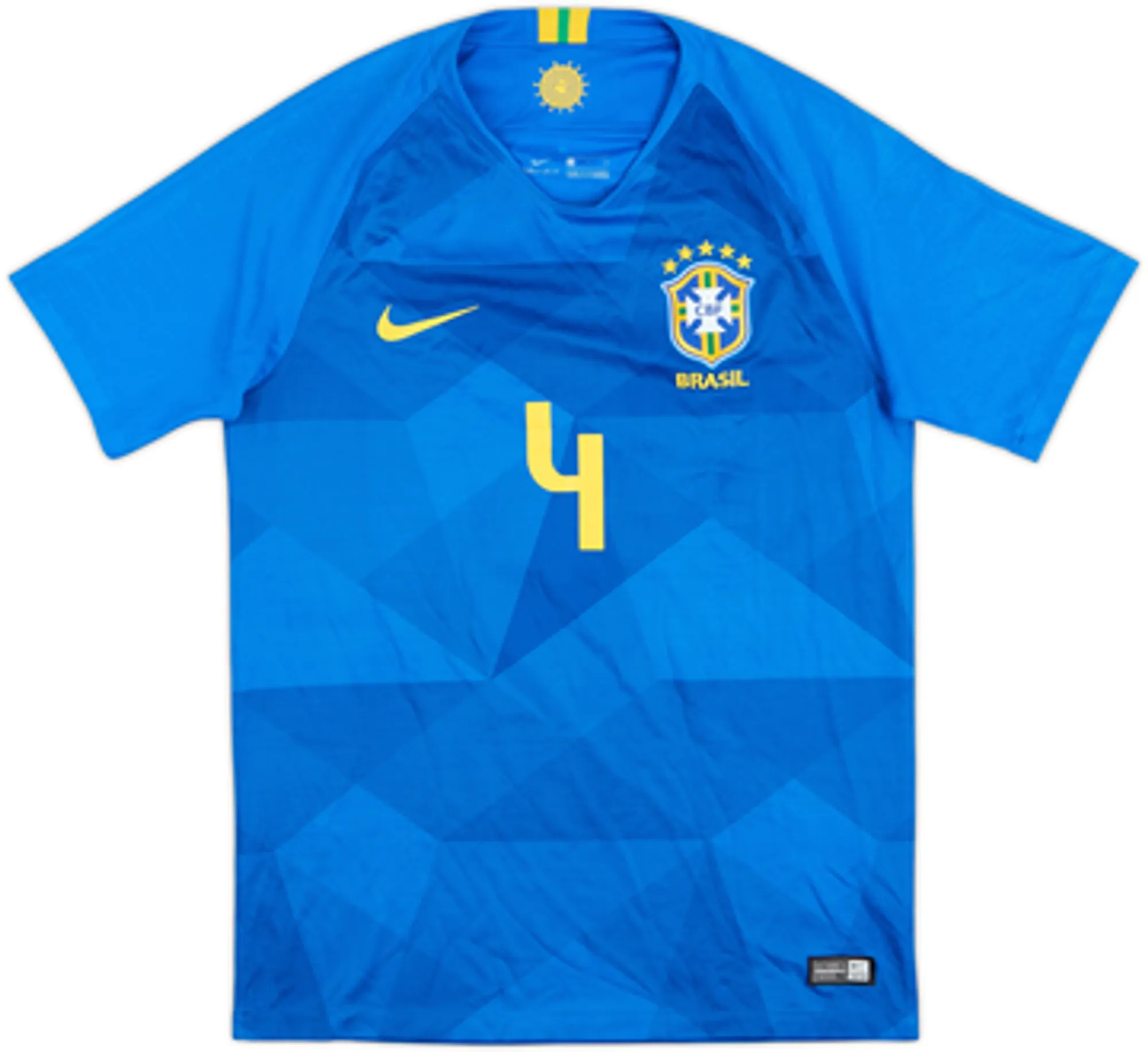 2018-19 Brazil Away Shirt David Luiz #4 - 8/10 - (S)