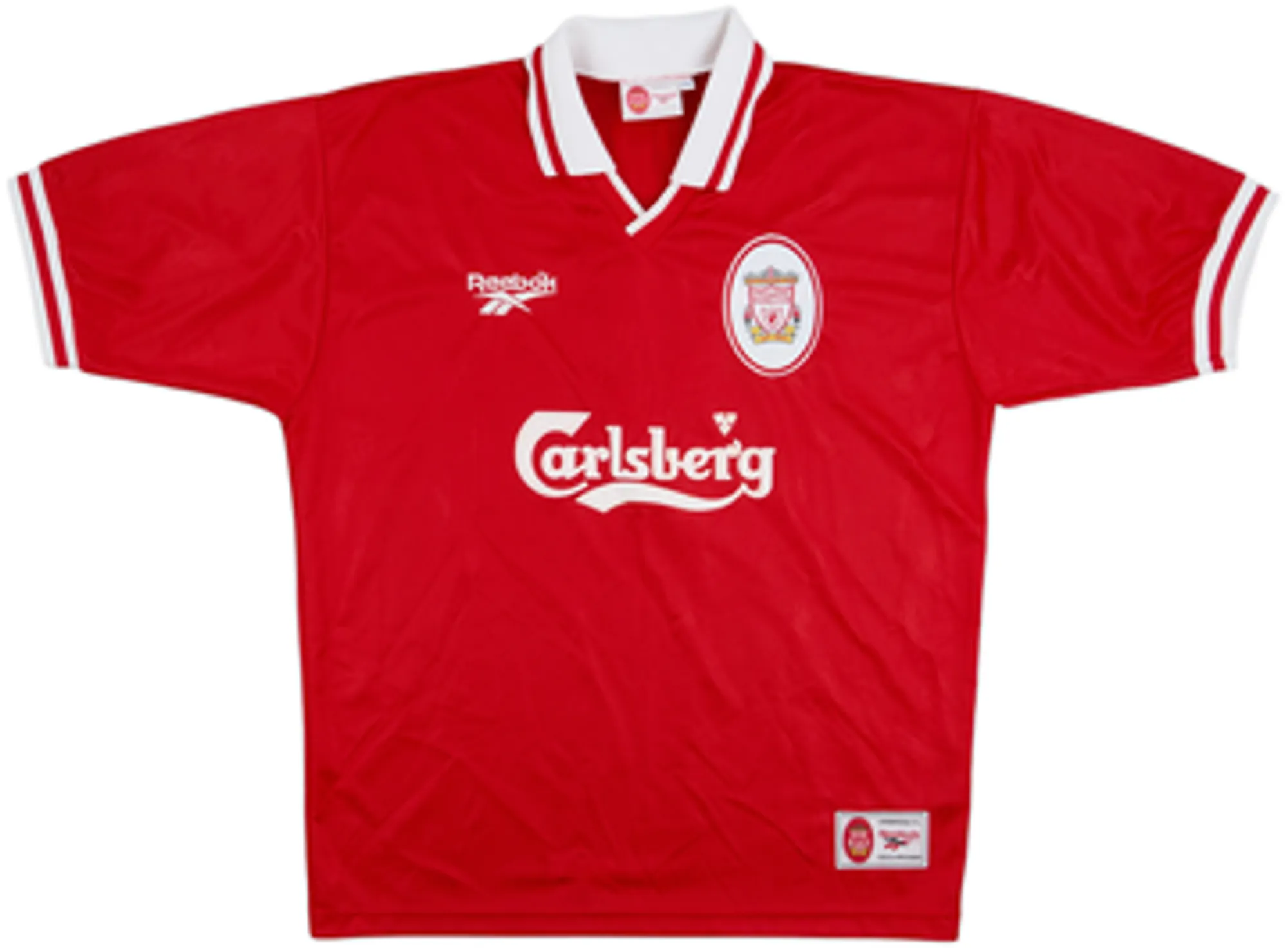 1996-98 Liverpool Home Shirt Collymore #8 - 8/10 - (L)