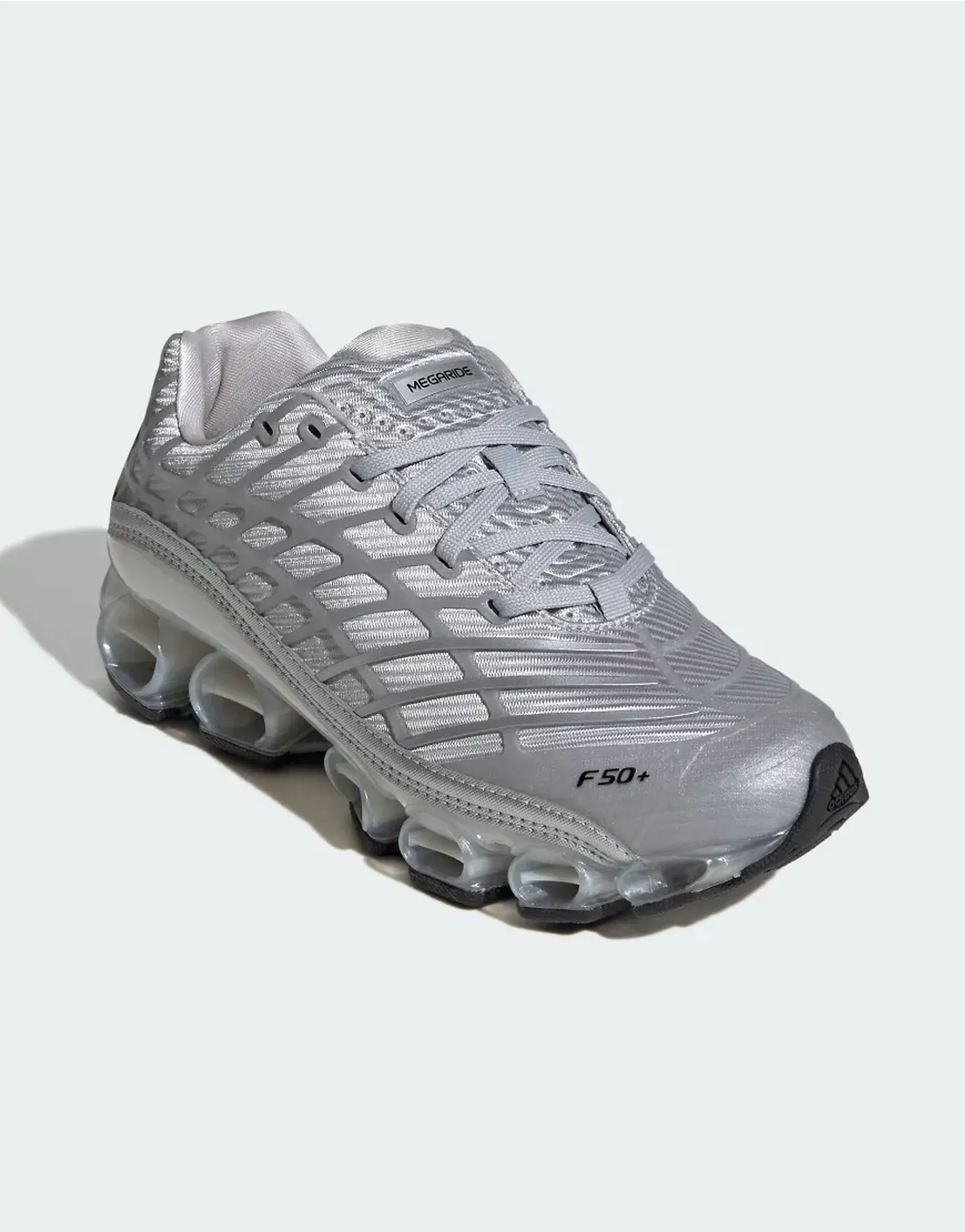 Adidas Originals Megaride F50 Shoes In Silver Metallic / Matte