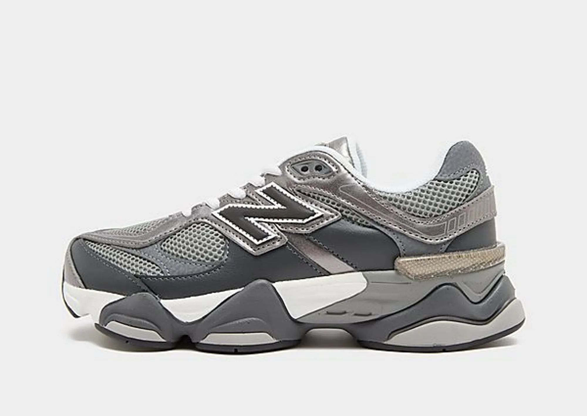 New Balance Kids 9060 Lace in Grey/Black Synthetic