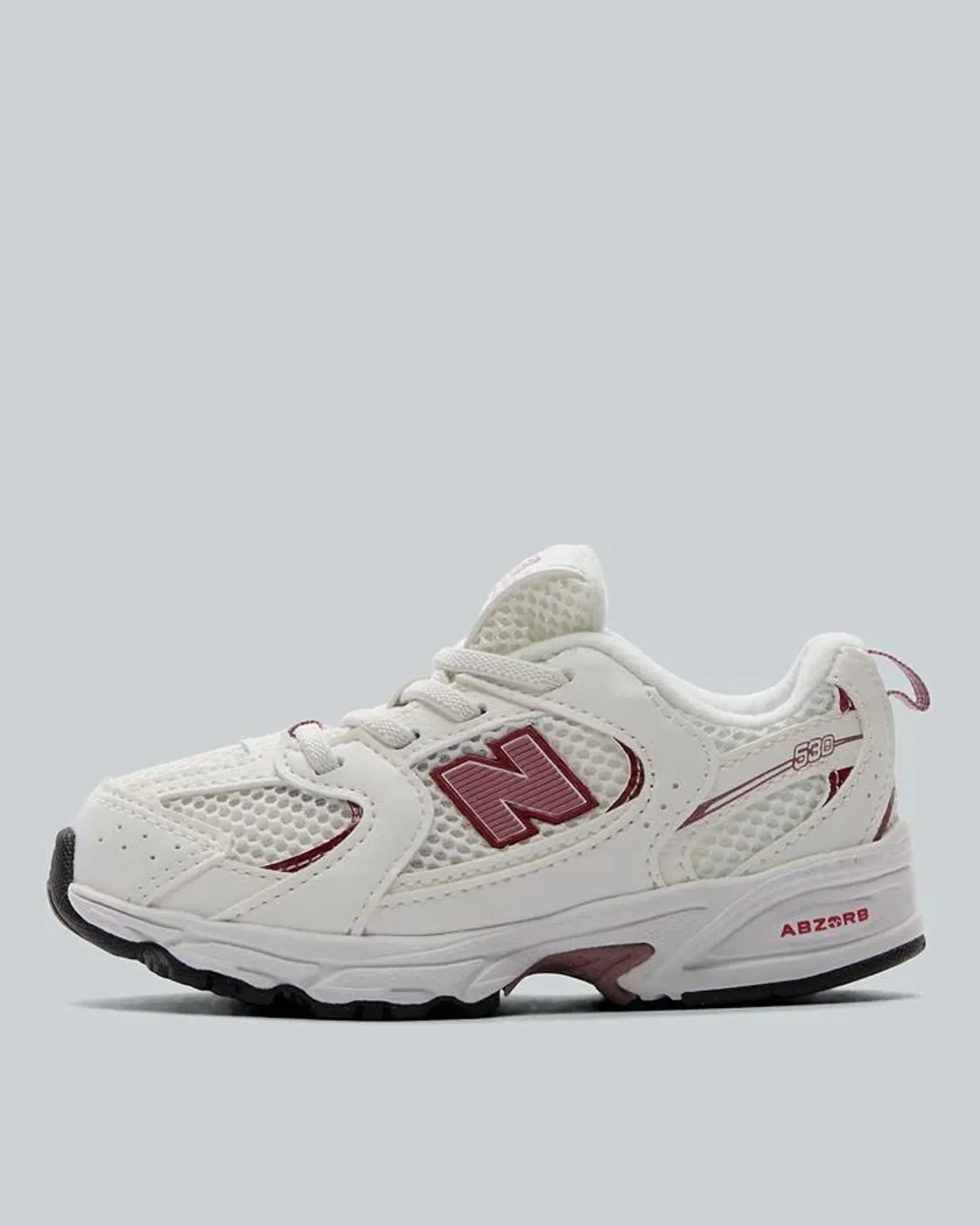 New Balance Infants 530 Bungee Lace in White/Pink Synthetic