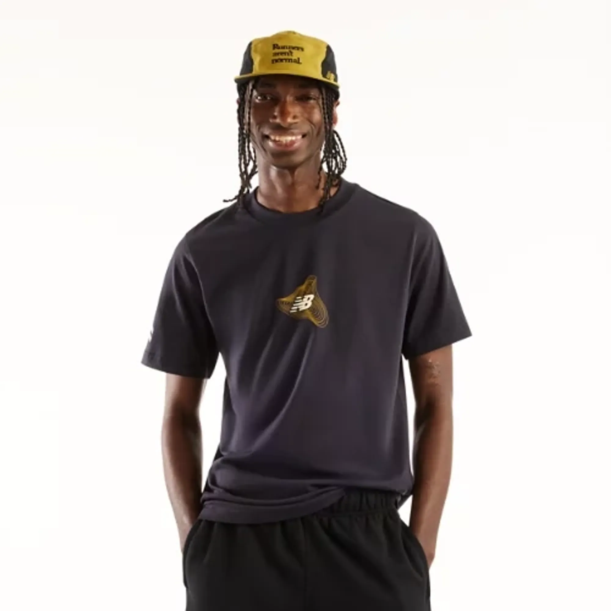 New Balance Men's Marathon du Mont Blanc Graphic T-Shirt 1 in Blue Poly Knit