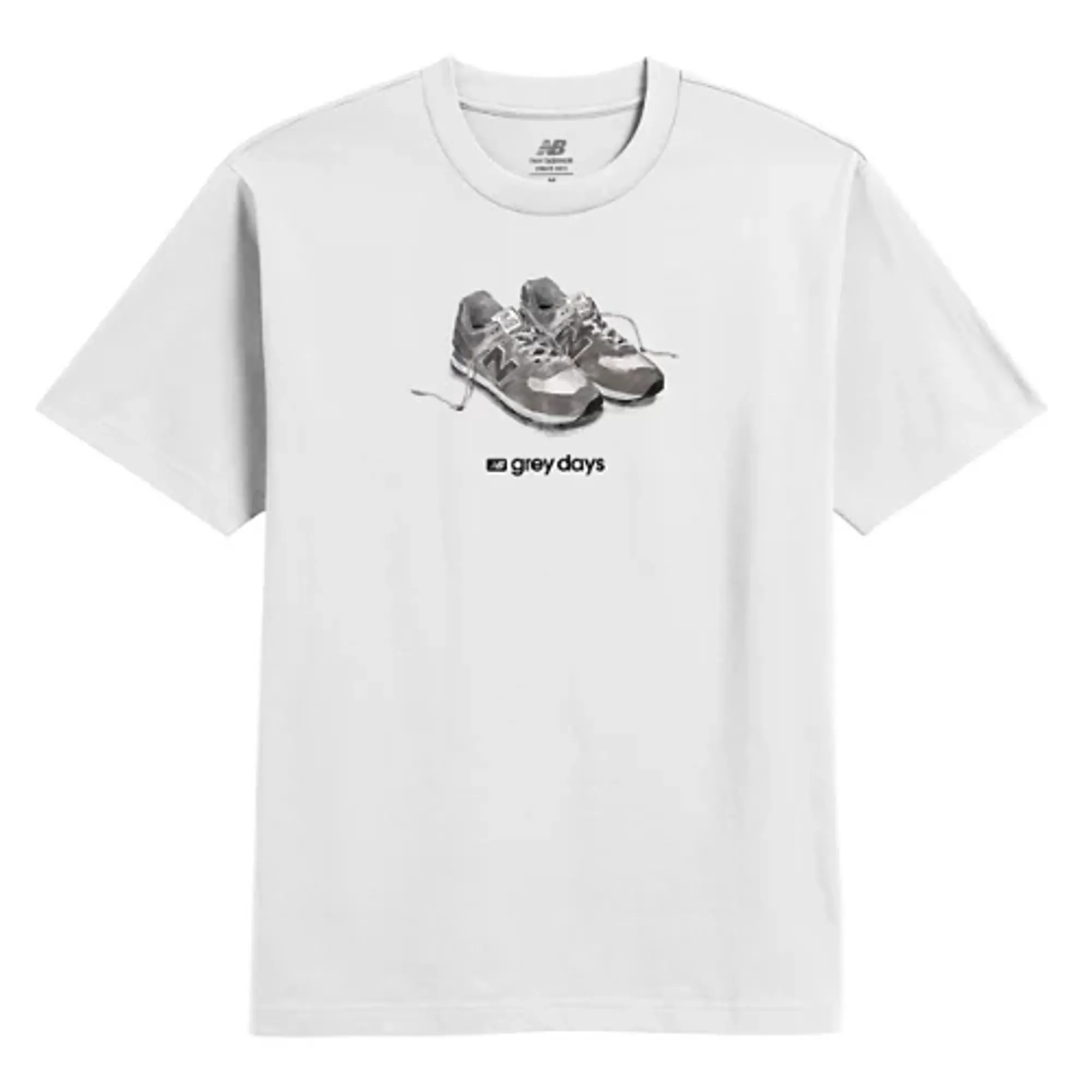 New Balance Men's Grey Days 574 T-Shirt in White Cotton