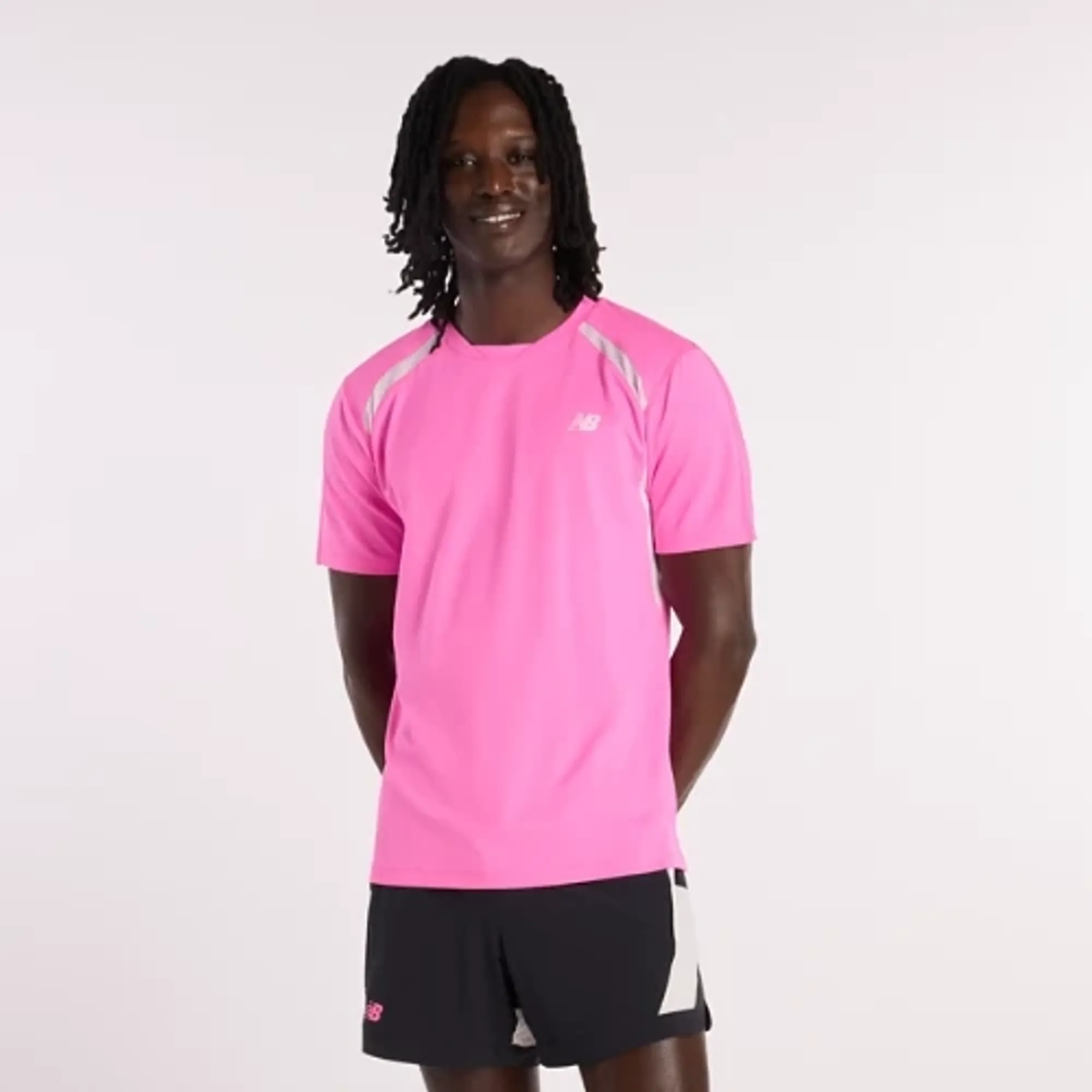 New Balance Men's Tournament Novelty Top in Pink Poly Knit