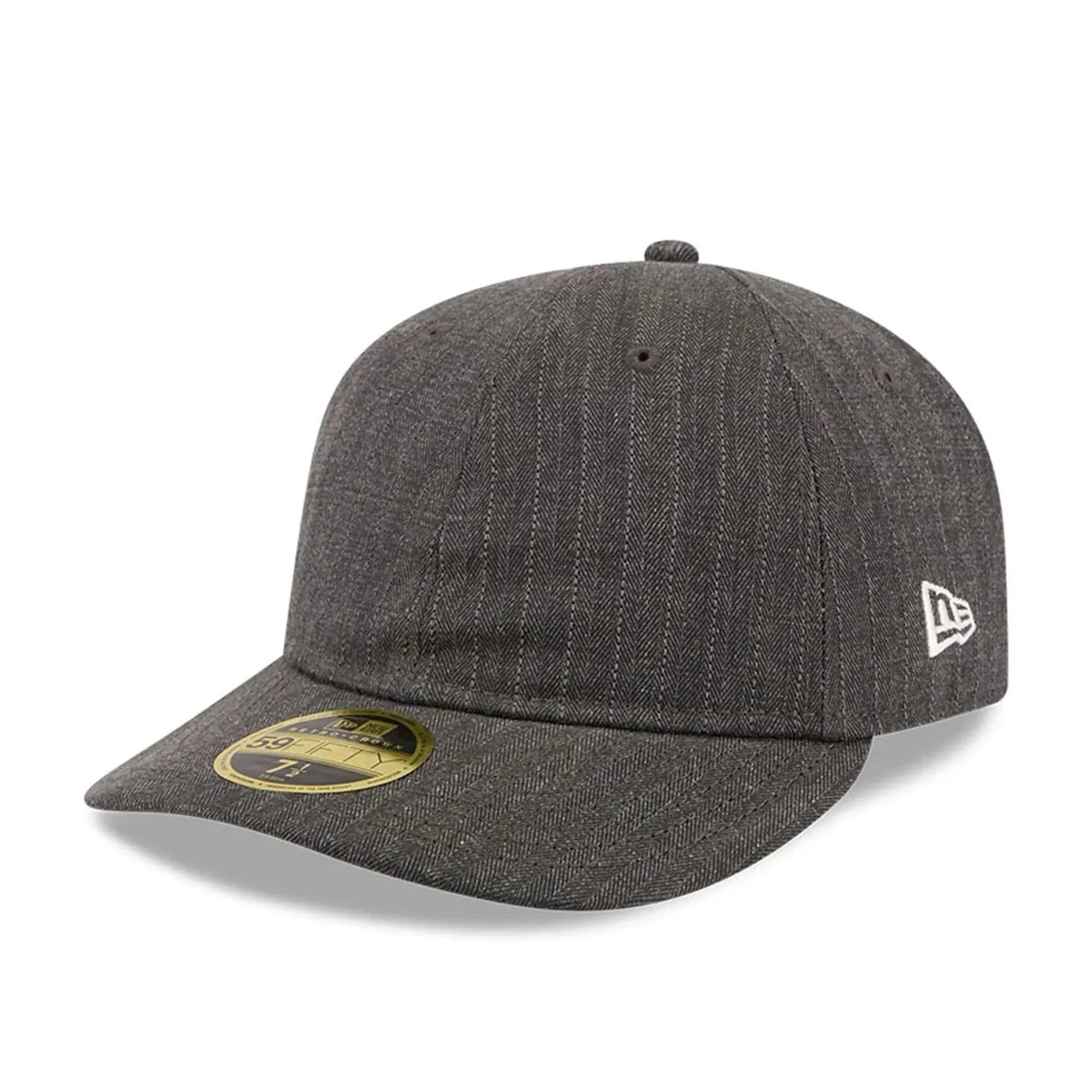 New Era Herringbone Charcoal Retro Crown 59FIFTY Fitted Cap adult unisex