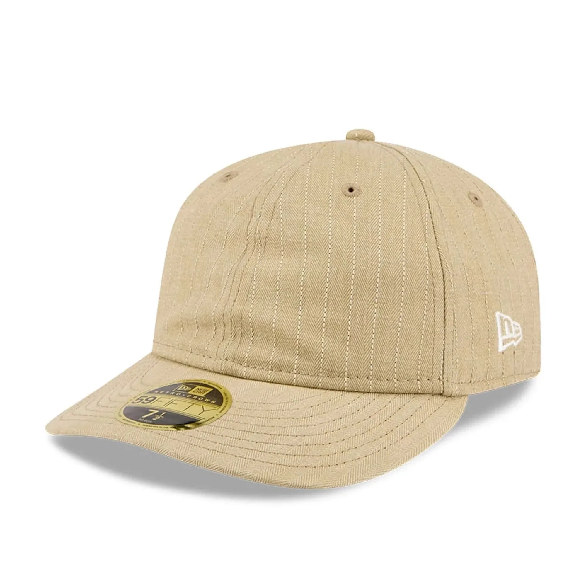 New Era Herringbone Beige Retro Crown 59FIFTY Fitted Cap adult unisex